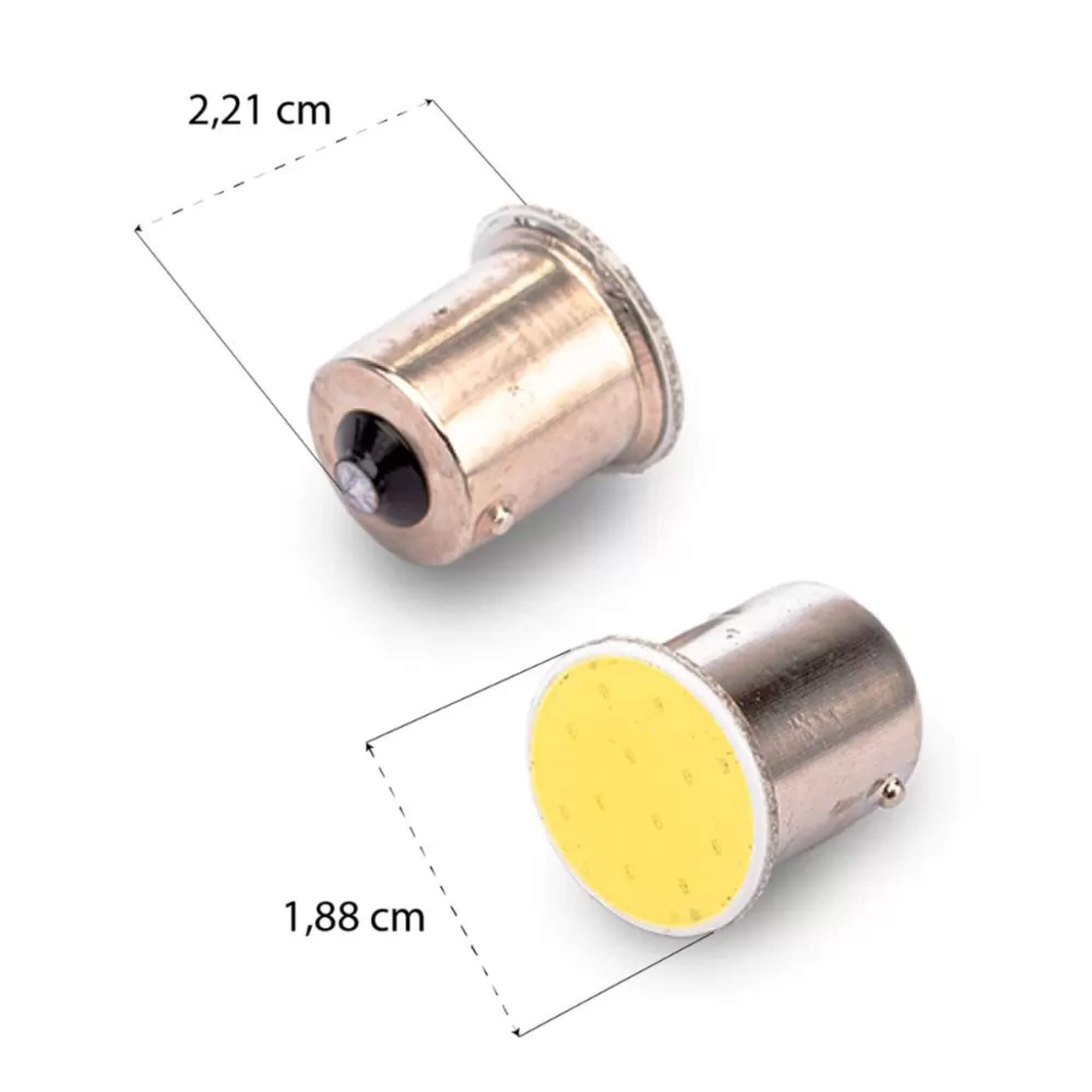 Par de Lâmpadas LED 67 Ba15S-COB-12C 1 Polo 12v 6000k Tarponn - TP-5037