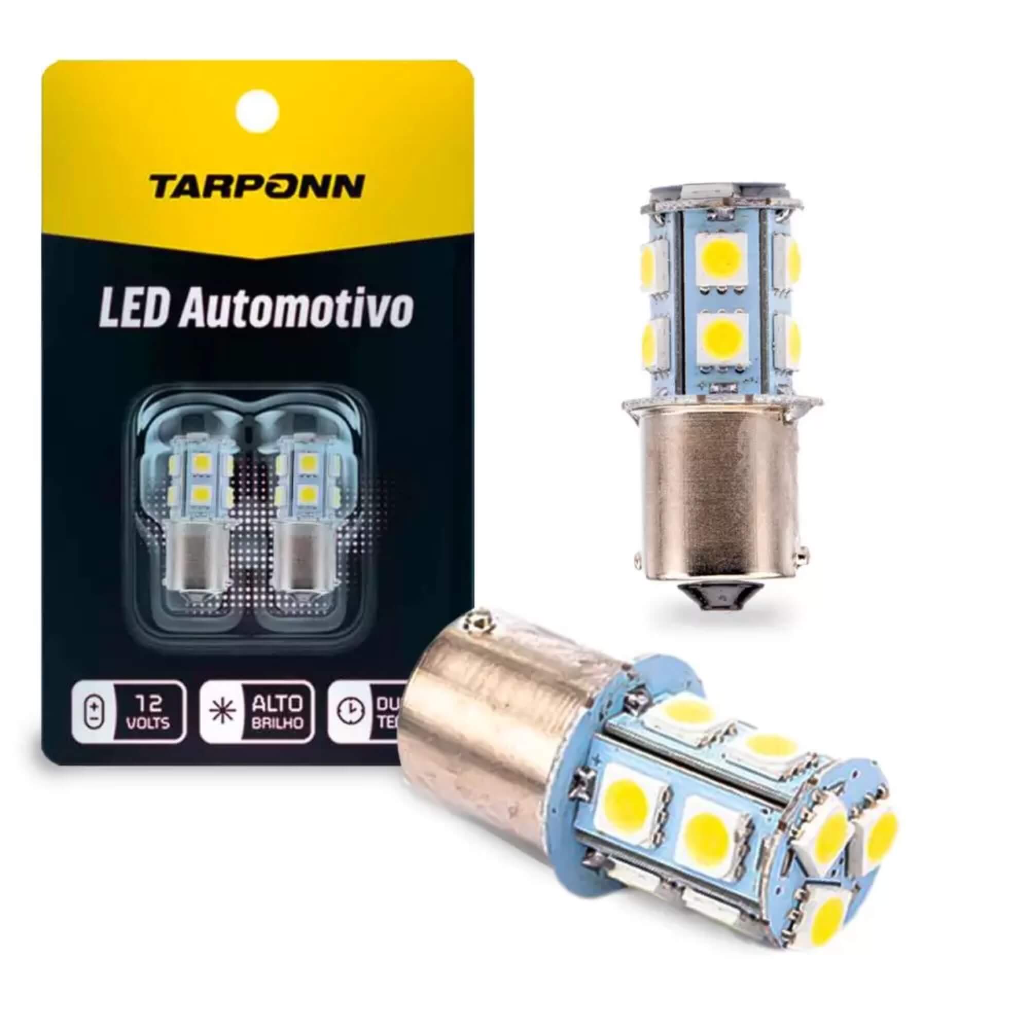 Par de Lâmpadas LED 1141 Ba15S-5050-13SMD 1 Polo 12V 6000k Tarponn - TP-5009