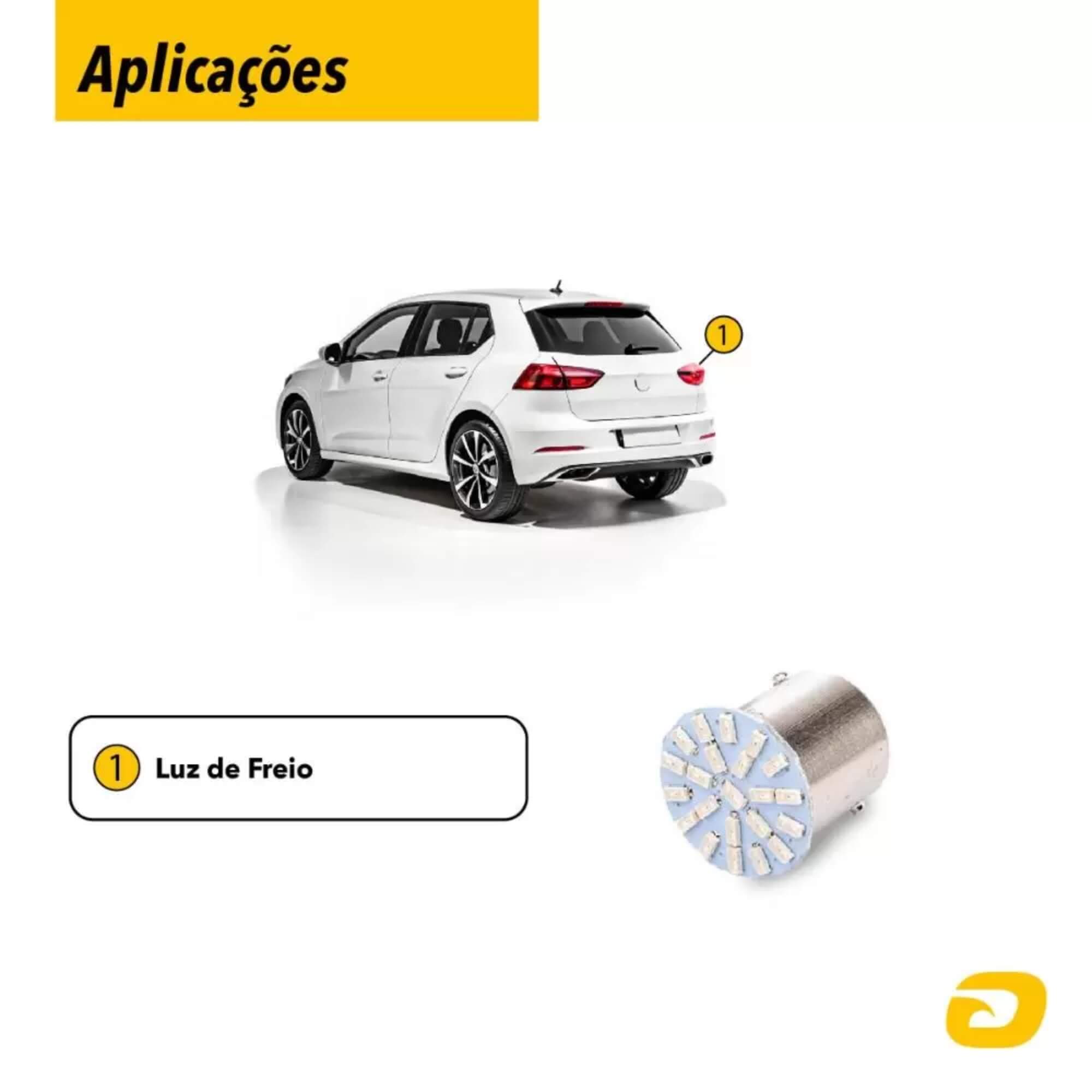 Par de Lâmpadas LED 67 Ba15S-3014-22SMD Vermelha 1 Polo 12v Tarponn - TP-5014