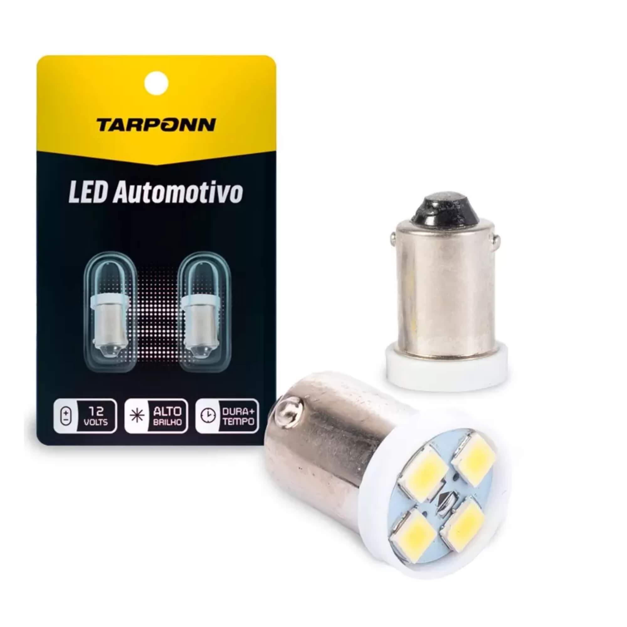 Par de Lâmpadas LED 69 Ba9S-3528-4SMD 12v 6000k Tarponn - TP-5043