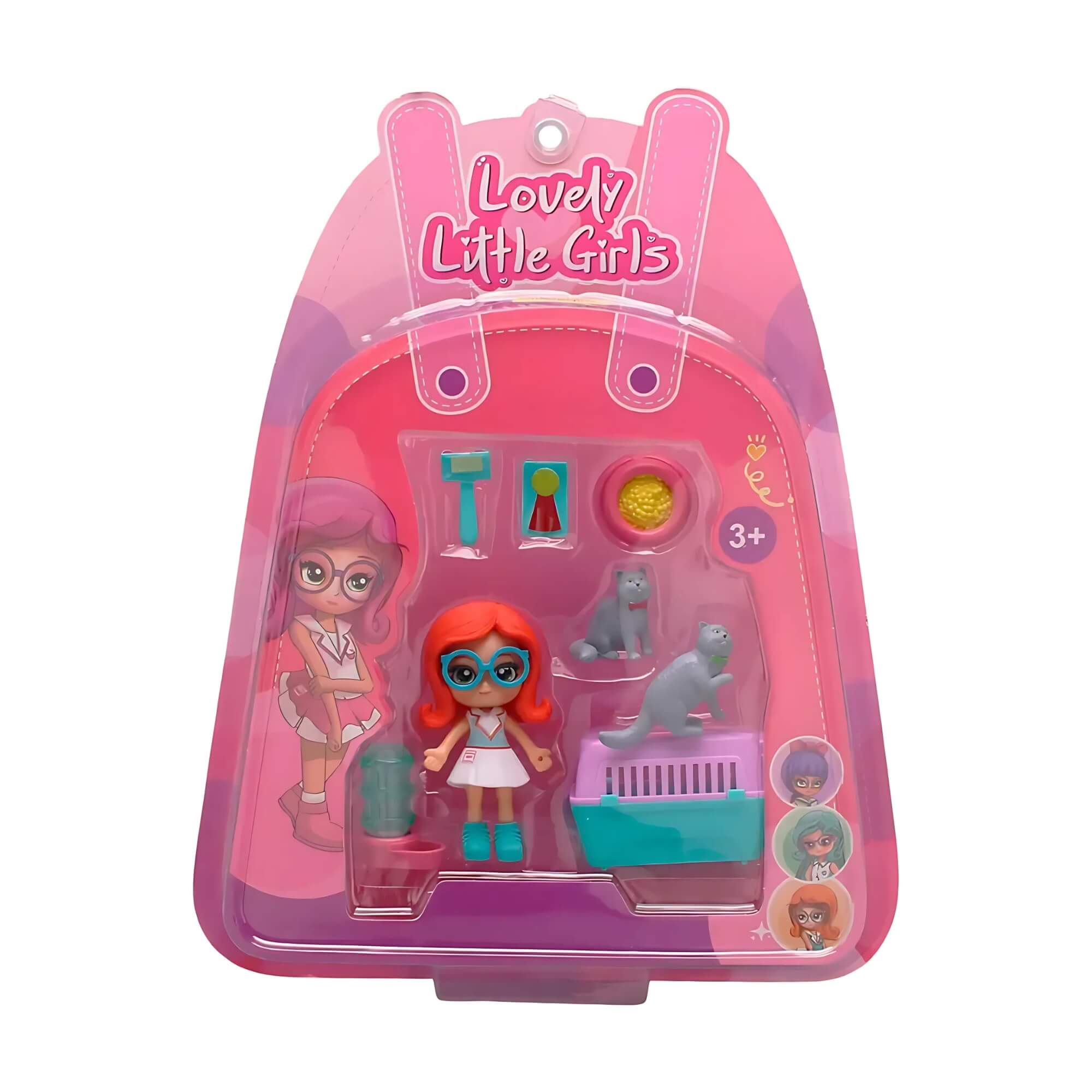 COMP 2x Bonecas Lovely Little Girls Super Pet Shop Sortidas Multikids - BR2268