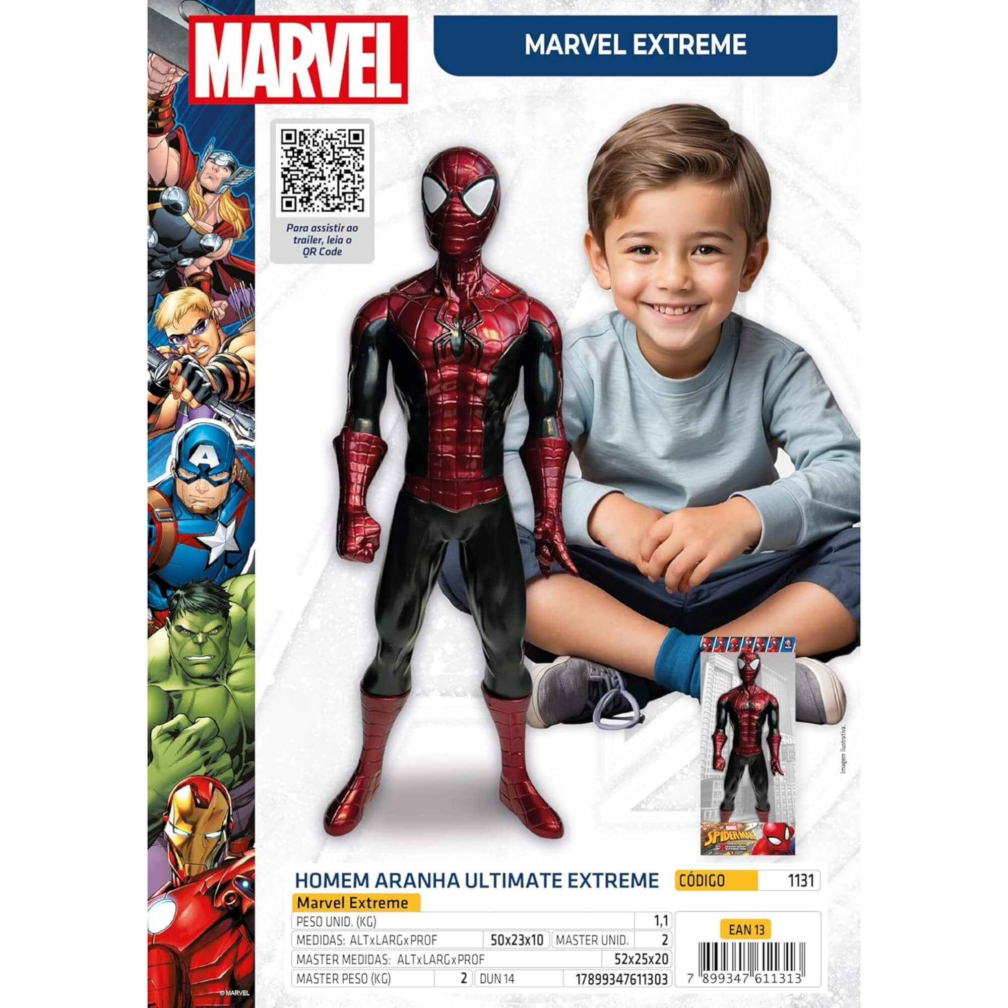 Brinquedo Infantil Boneco Homem Aranha Gigante Ultimate Extreme 50cm Mimo Toys - 1131
