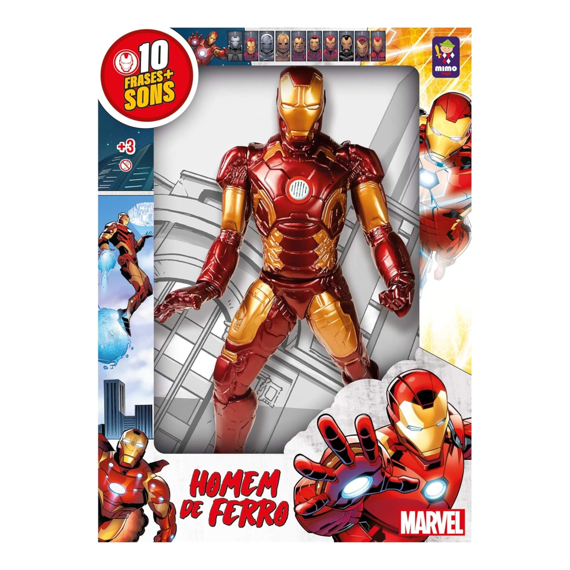 Brinquedo Infantil Boneco Homem de Ferro 45cm Universe 10 Frases Mimo Toys - 0593