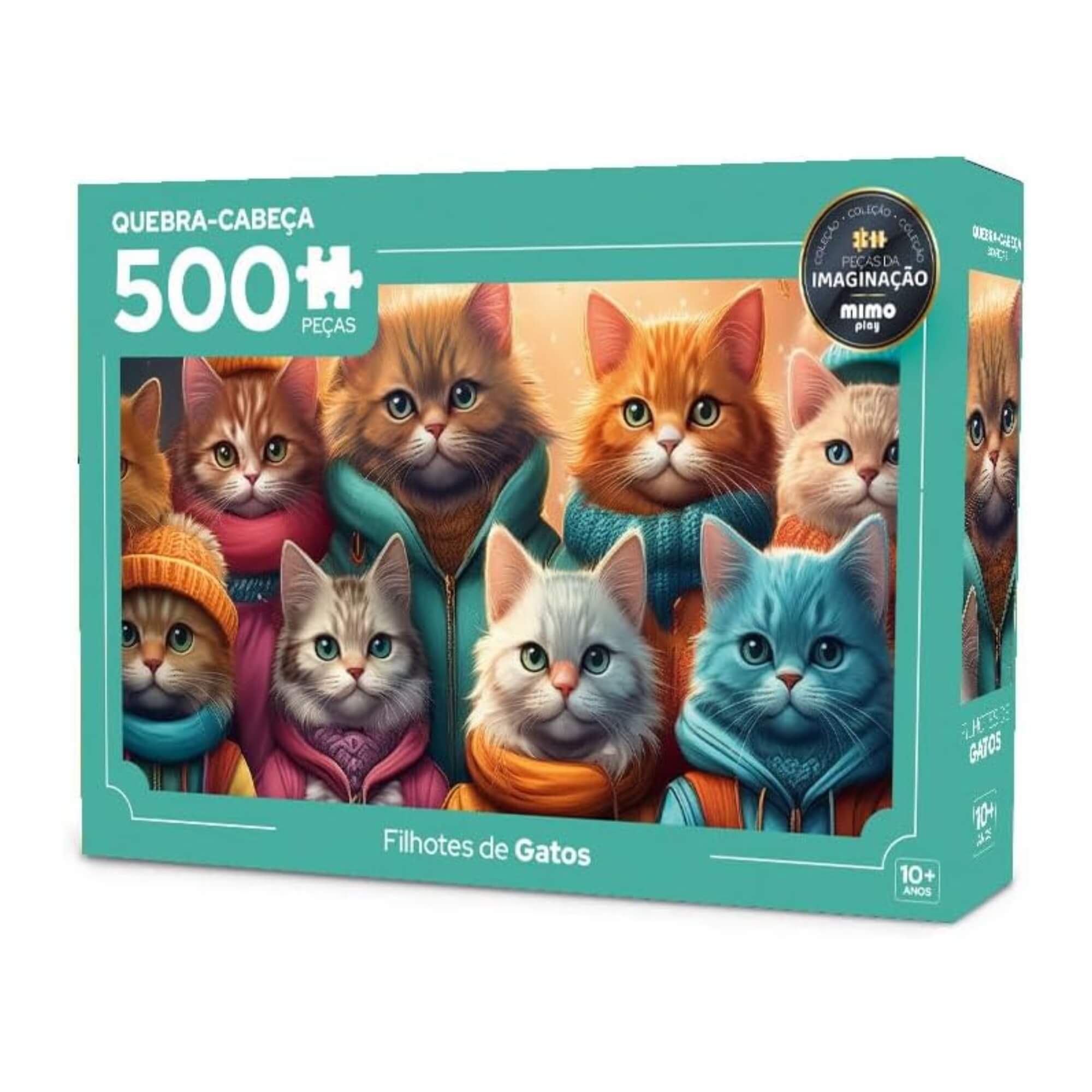 Quebra-Cabeça Puzzle Peças da Imaginação Gatos 500 peças Mimo Toys - 2632