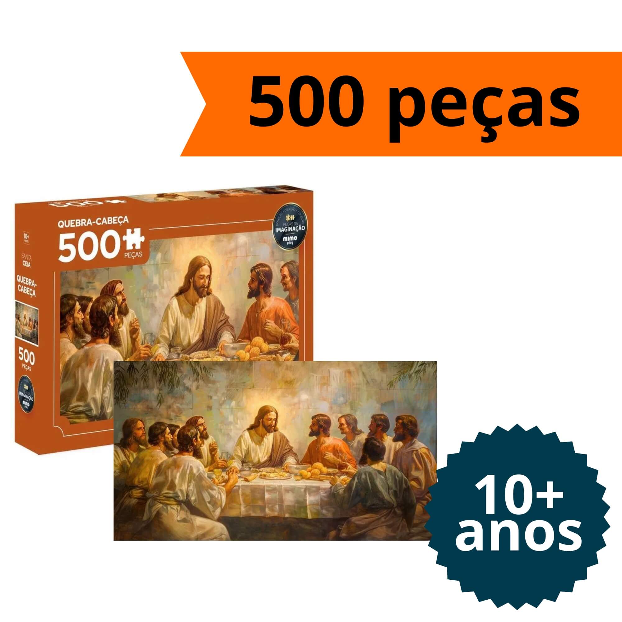 Quebra Cabeça 500 Peças Santa Ceia Peças da Imaginação Mimo Toys - 2633
