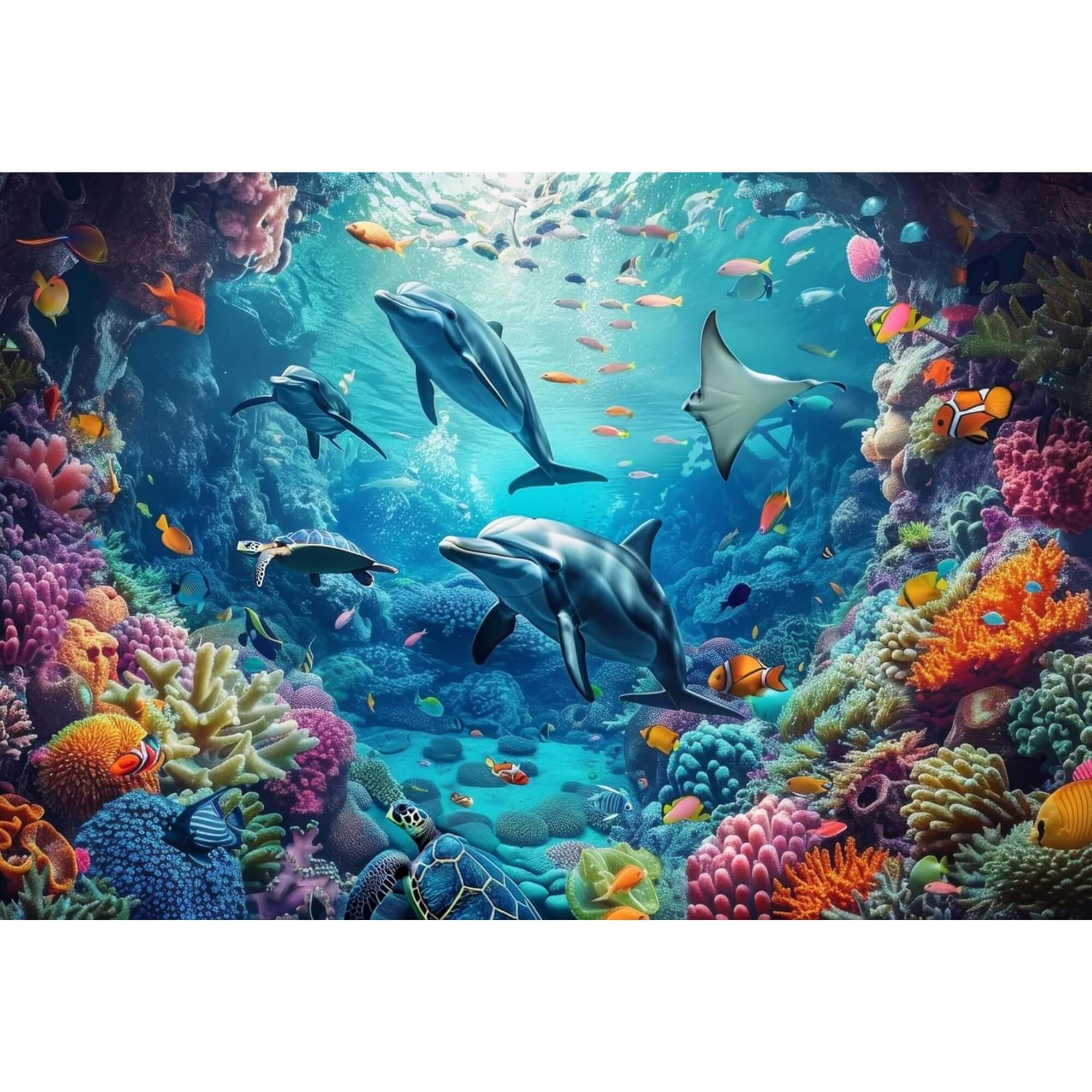 Quebra-Cabeça Puzzle Peças da Imaginação Animais Marinhos 500 peças Mimo Toys - 2634
