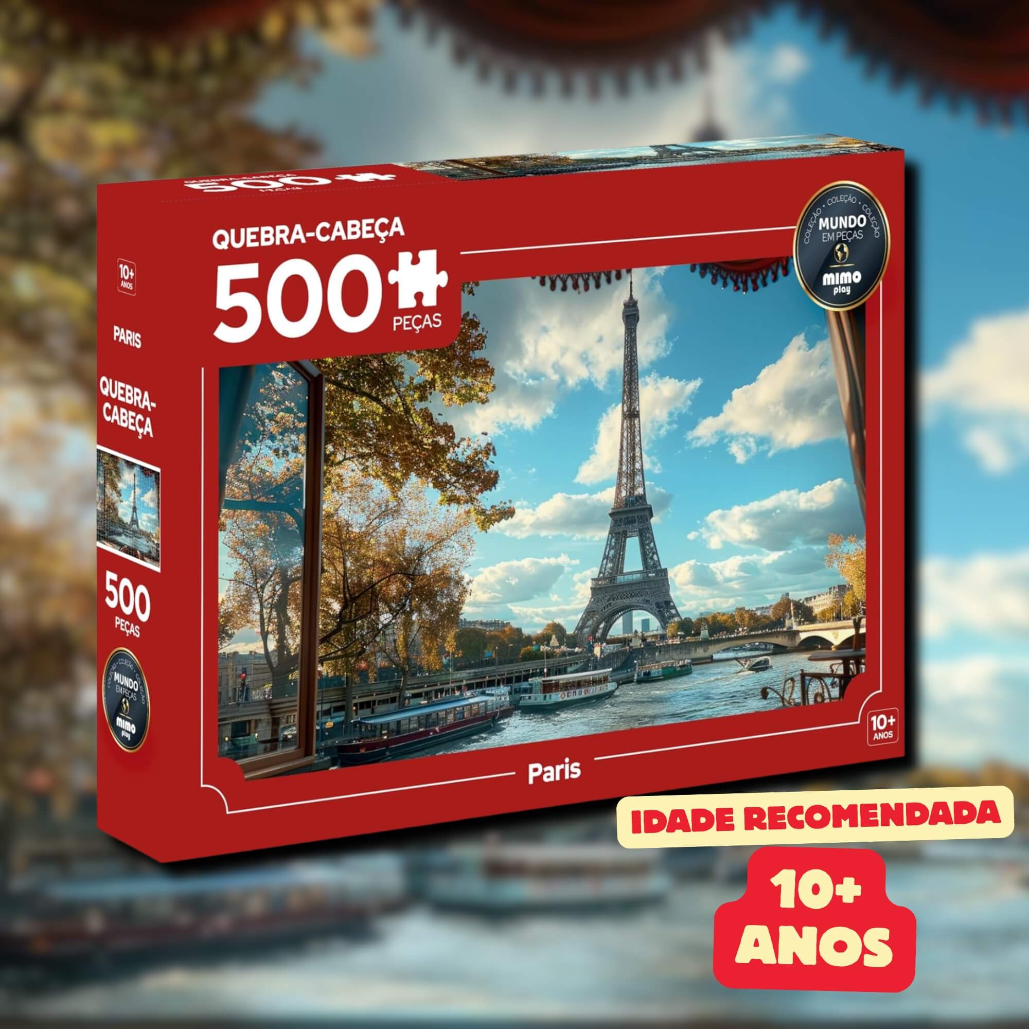 Quebra-Cabeça Puzzle Mundo em Peças Paris 500 peças Mimo Toys - 2645