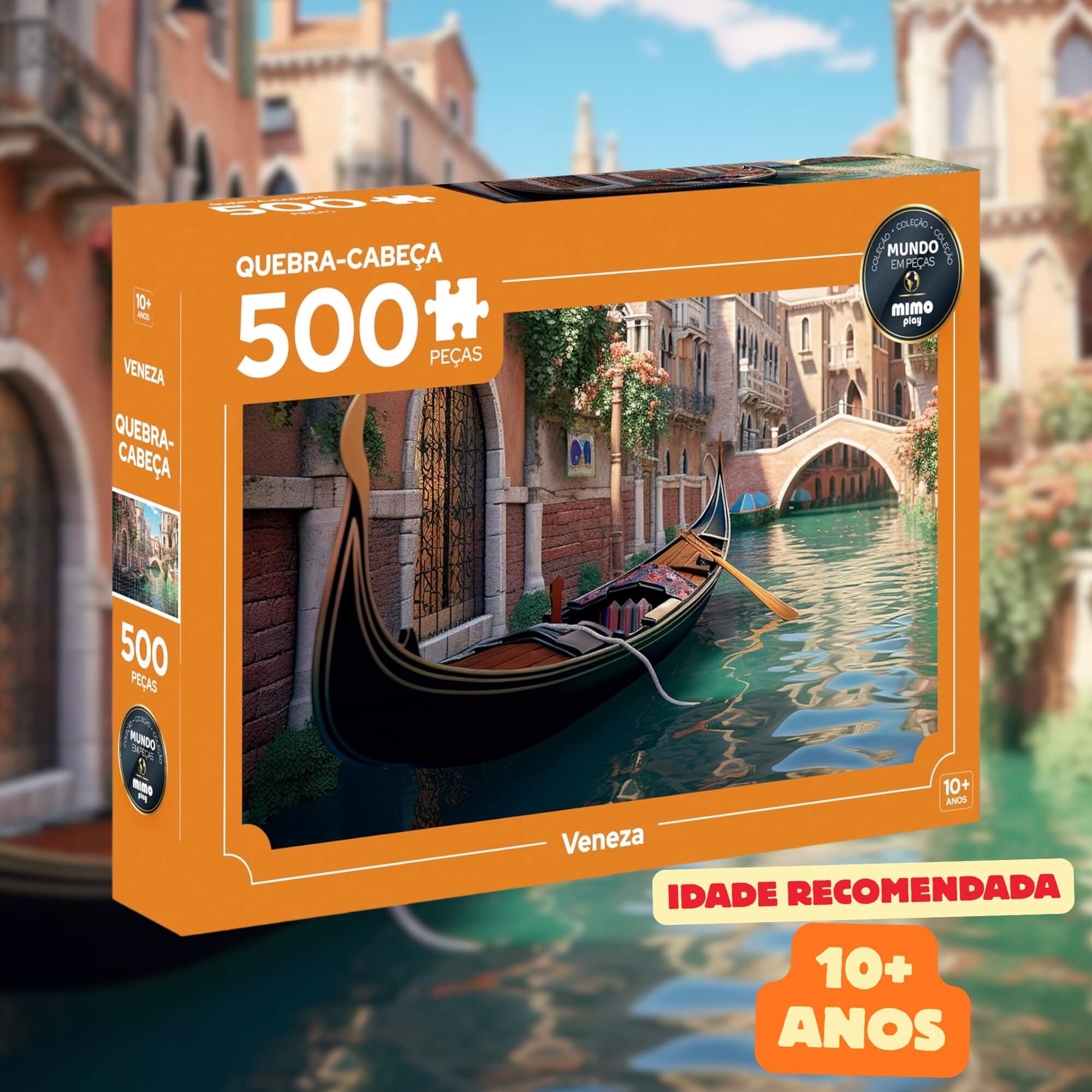 Quebra-Cabeça Mundo em Peças Veneza 500 peças Mimo Toys - 2646