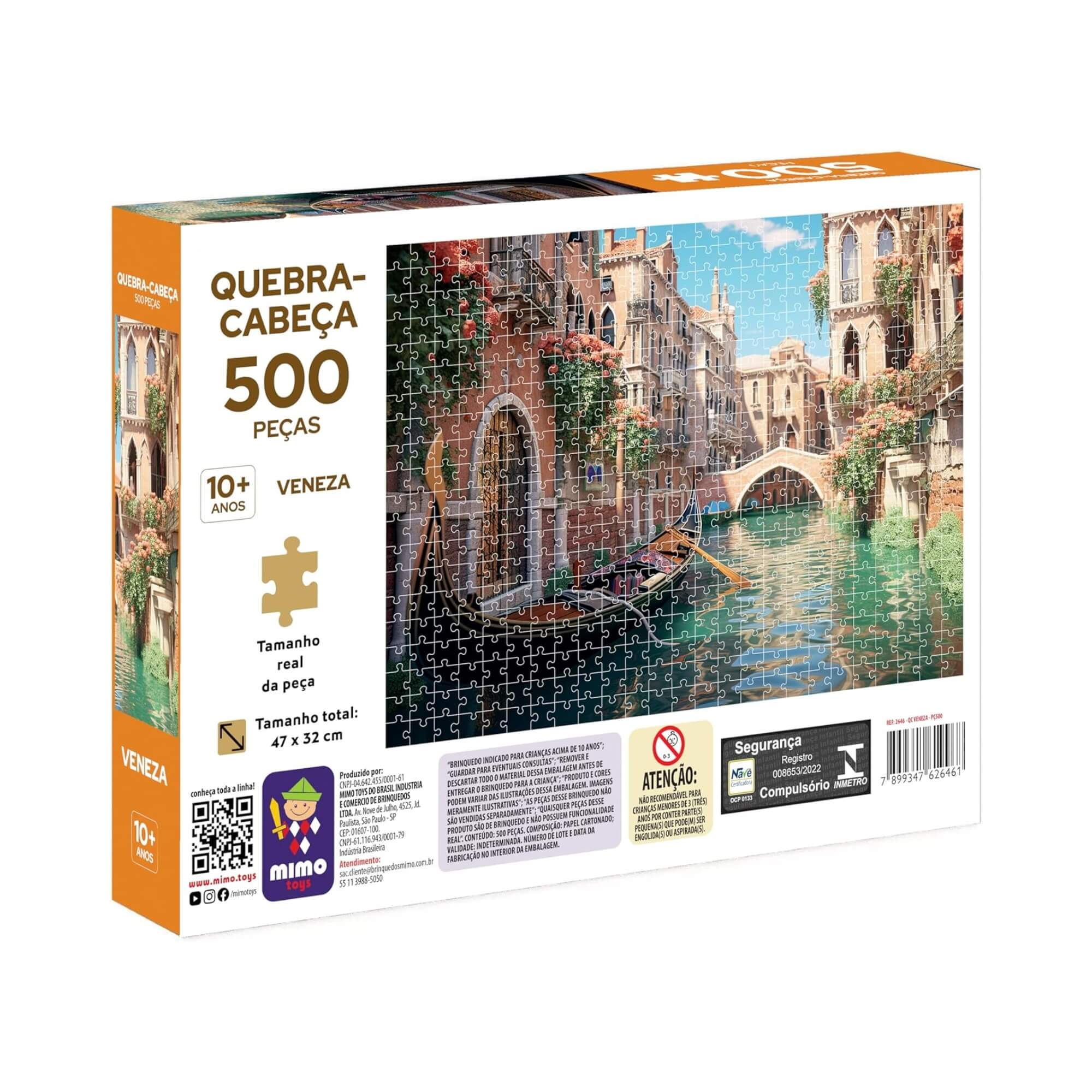 Quebra-Cabeça Mundo em Peças Veneza 500 peças Mimo Toys - 2646