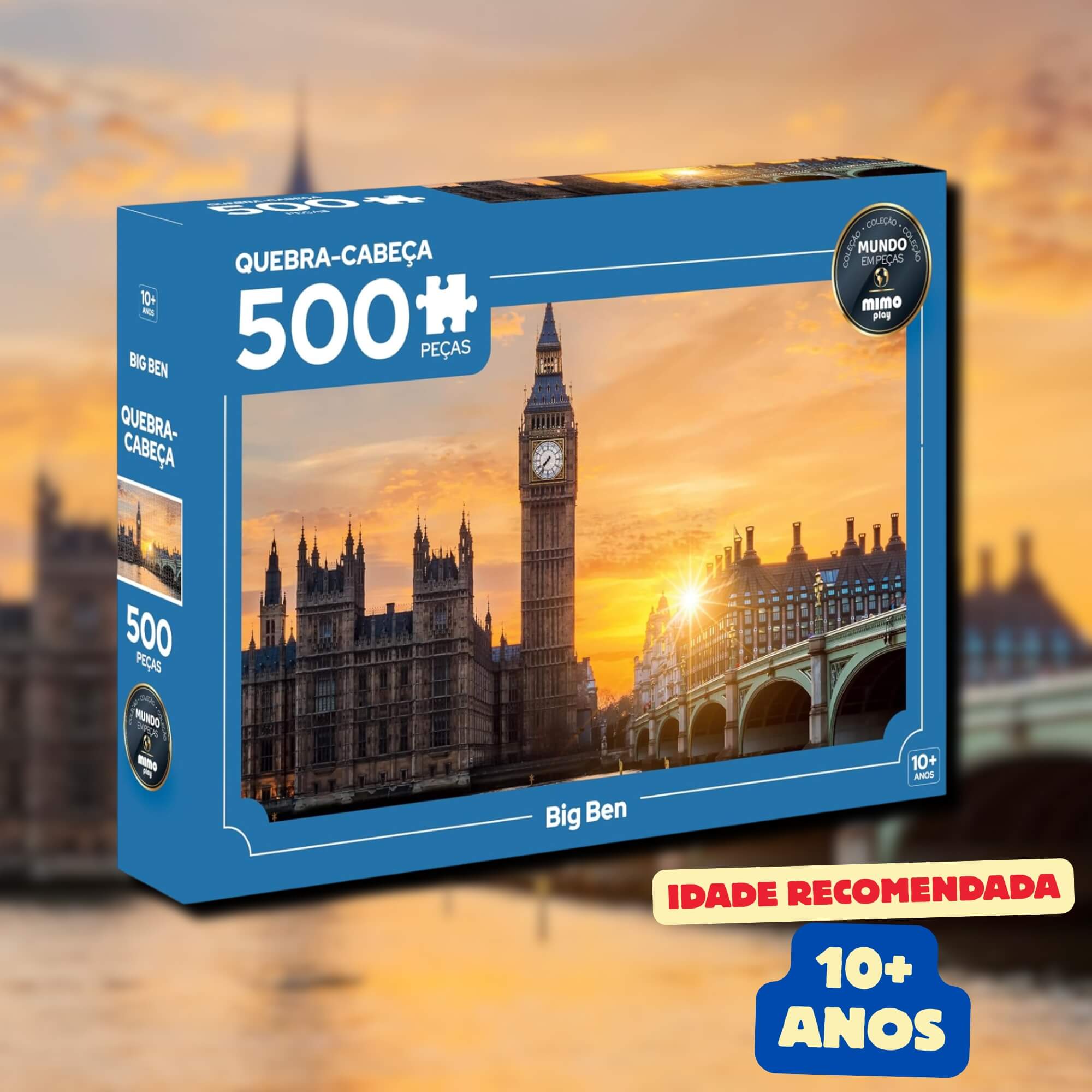 Quebra-Cabeça Puzzle Mundo em Peças Big Ben 500 peças Mimo Toys - 2647