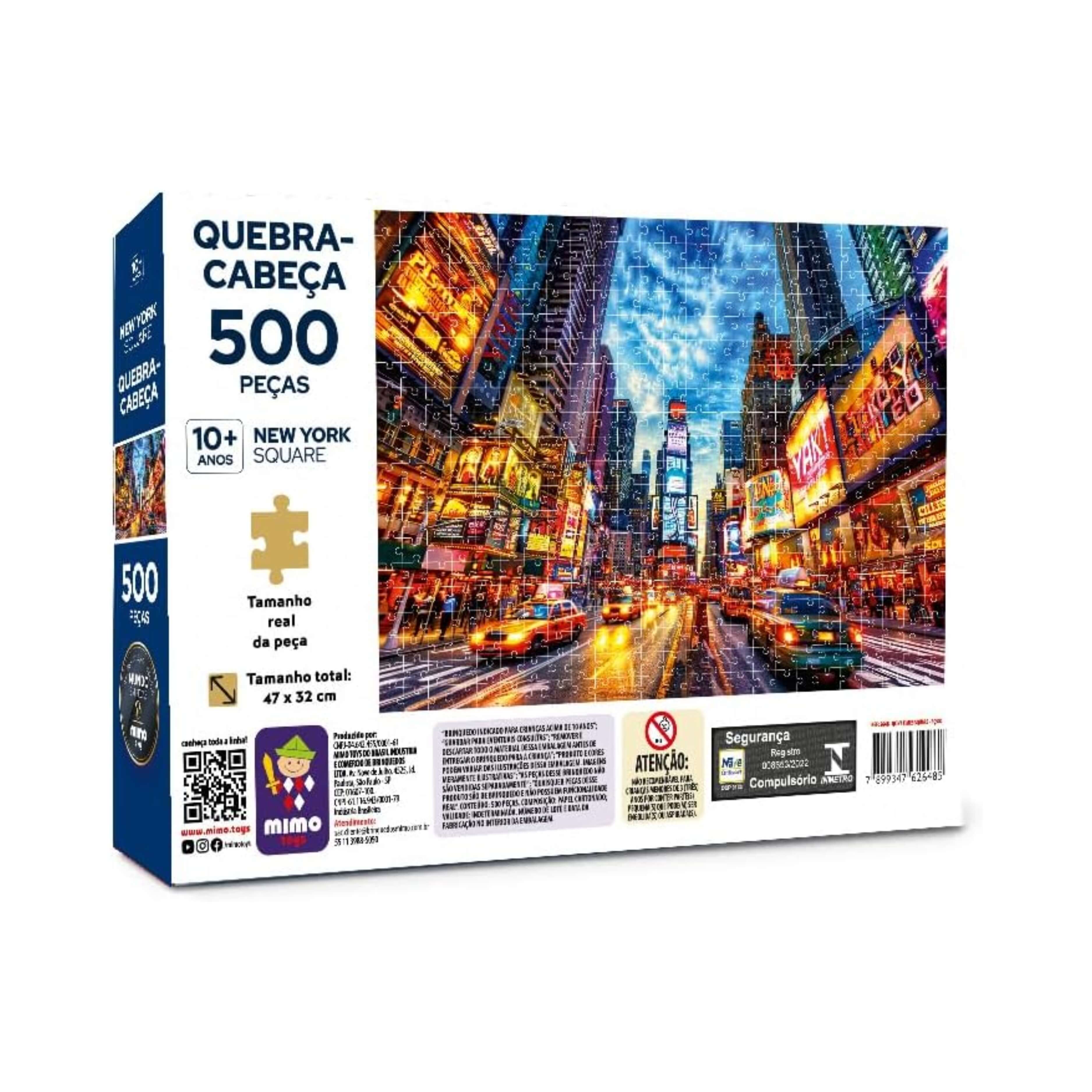 Quebra-Cabeça Puzzle Times Square New York 500 Peças Mimo Toys - 2648