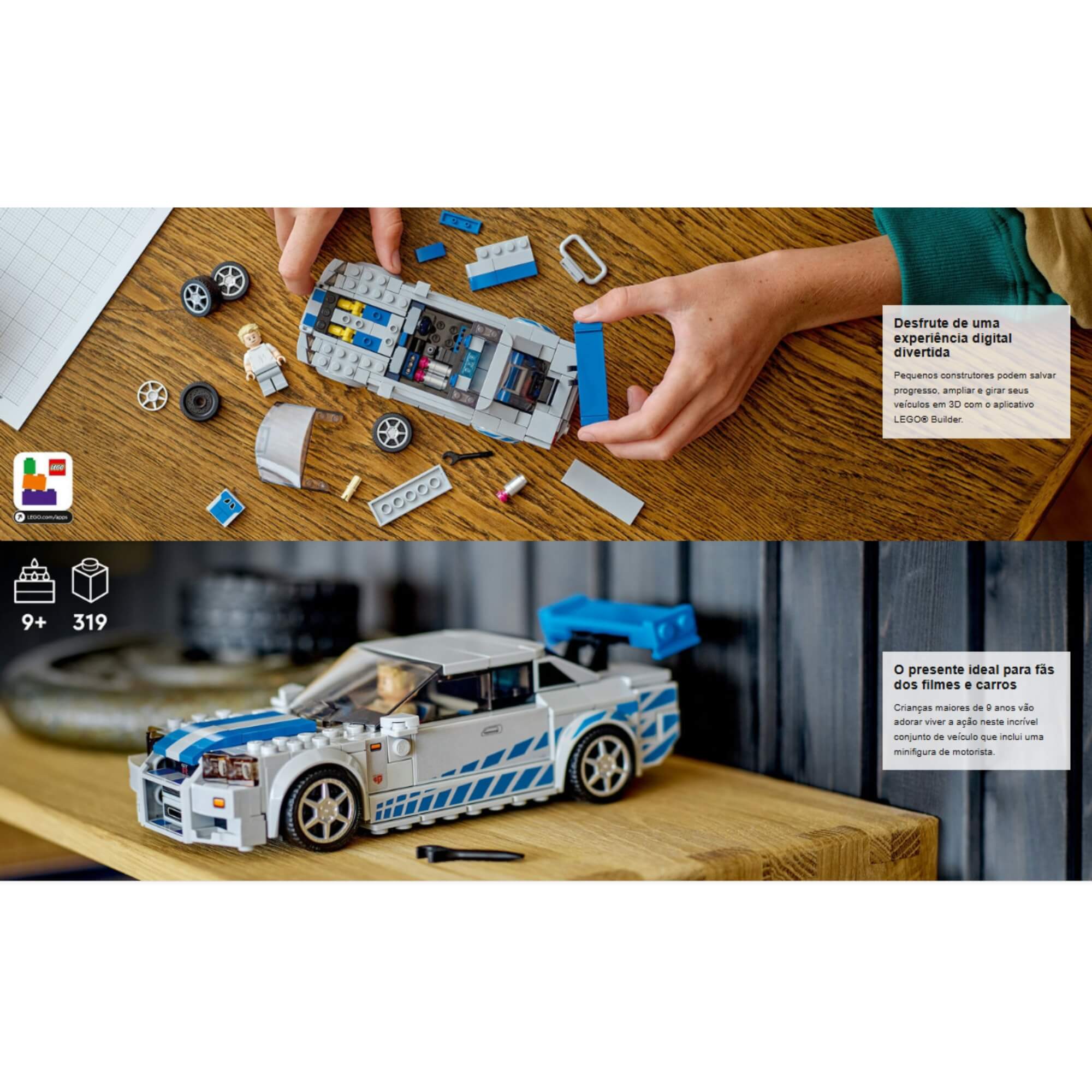 LEGO Speed Champions - Nissan Skyline GT-R de Velozes e Furiosos c/ 319 peças - 4111176917