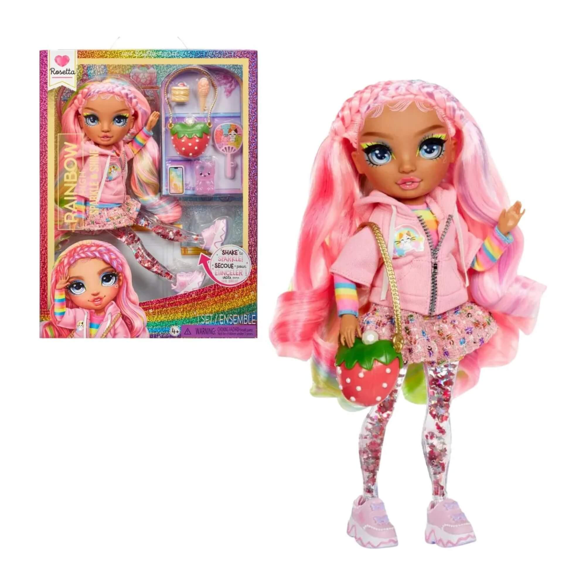 Boneca Rainbow High Sparkle e Shine Fashion Dolls Rosetta (Pink) MGA - 4222427780