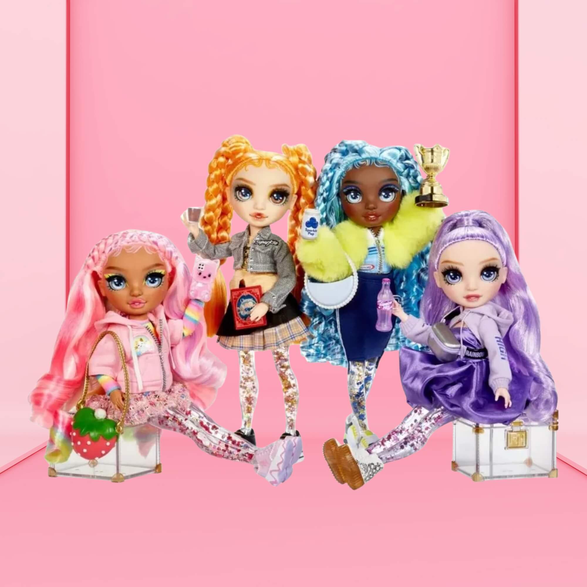 Boneca Rainbow High Sparkle e Shine Fashion Dolls Rosetta (Pink) MGA - 4222427780