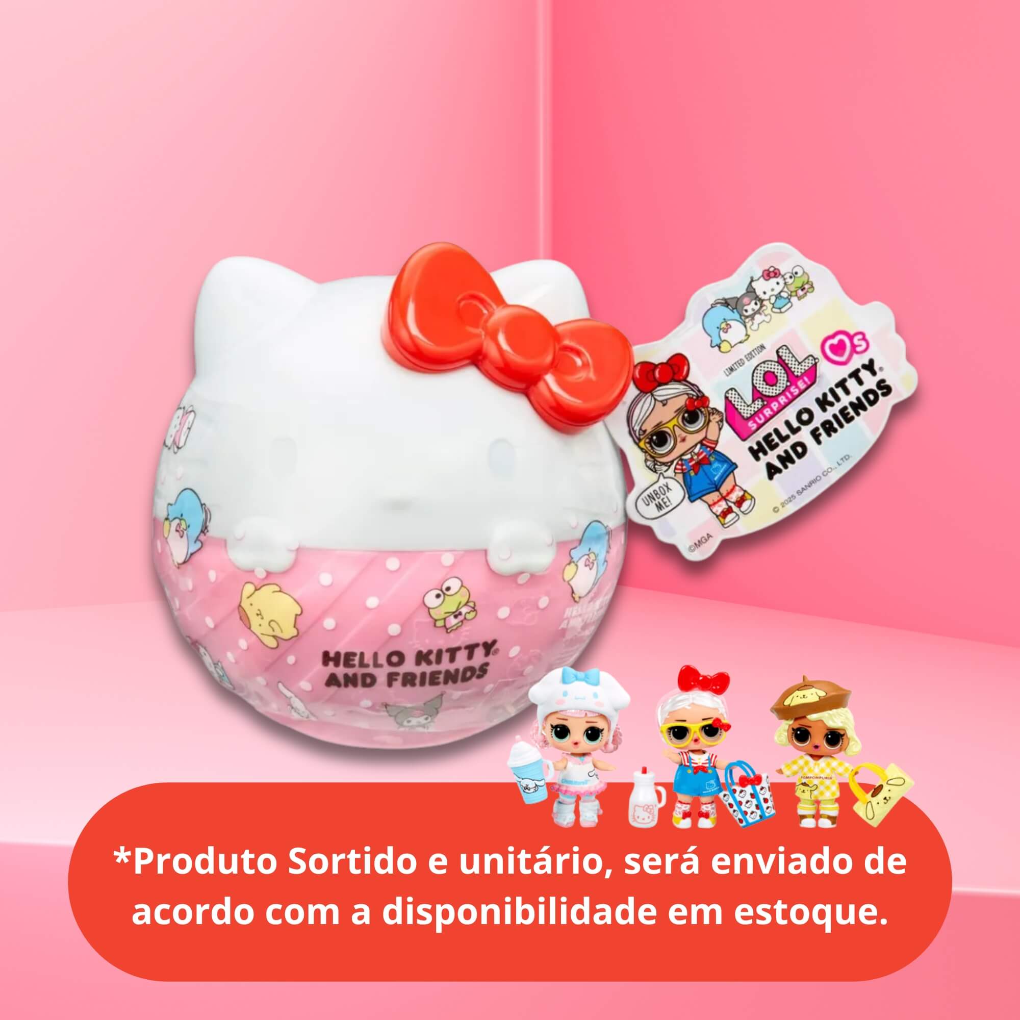 Boneca Infantil L.O.L. Surprise Loves Hello Kitty and Friends - Sortida e Unitária MGA - 4222523840