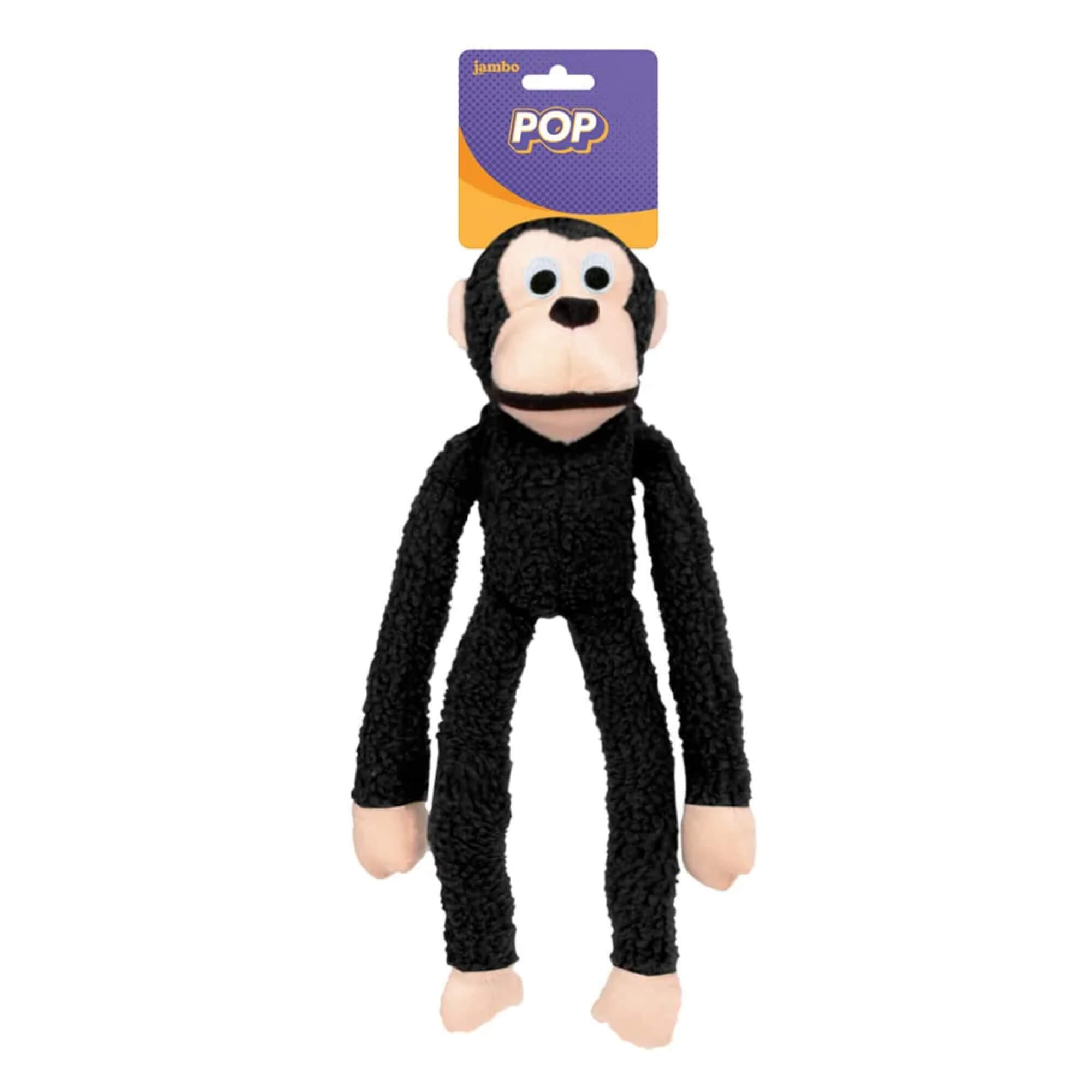 Mordedor Macaco de Pelúcia New Pop Preto Jambo Pets - 10990