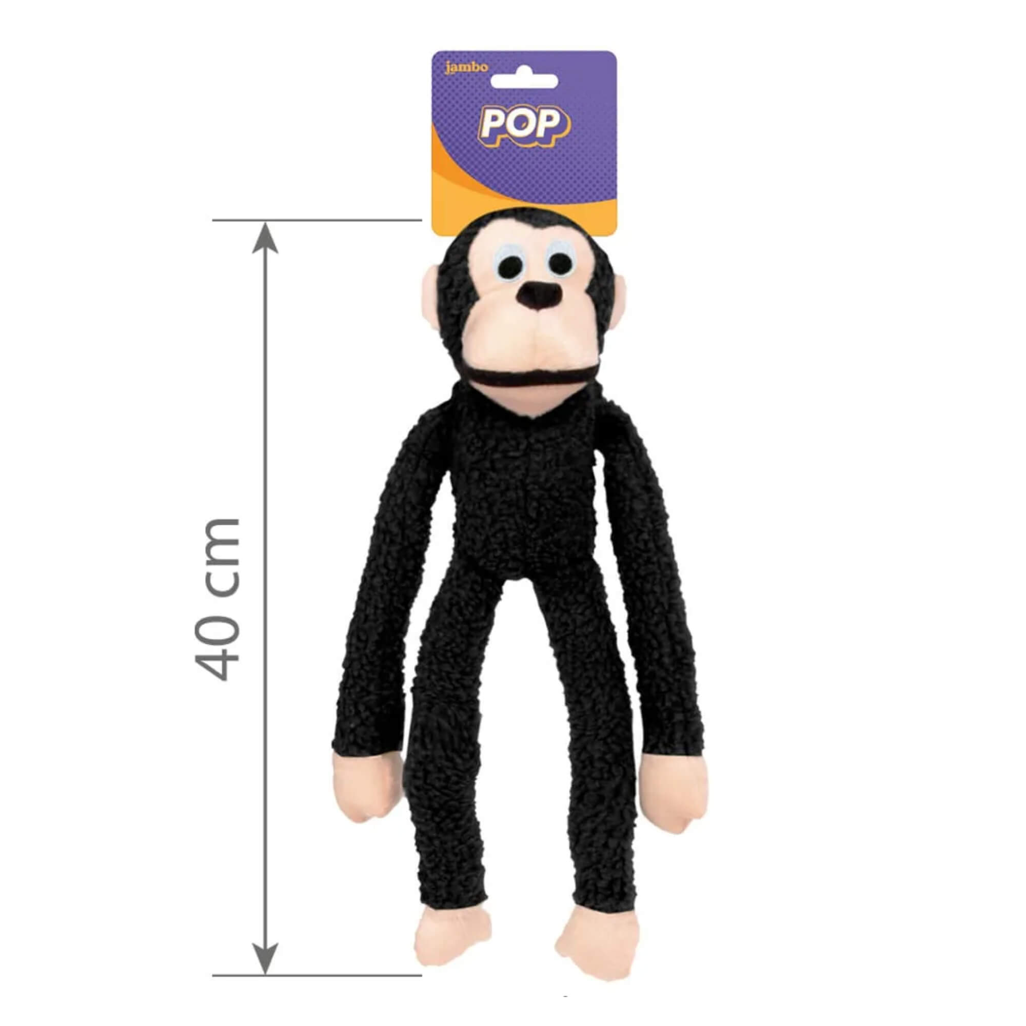 Mordedor Macaco de Pelúcia New Pop Preto Jambo Pets - 10990