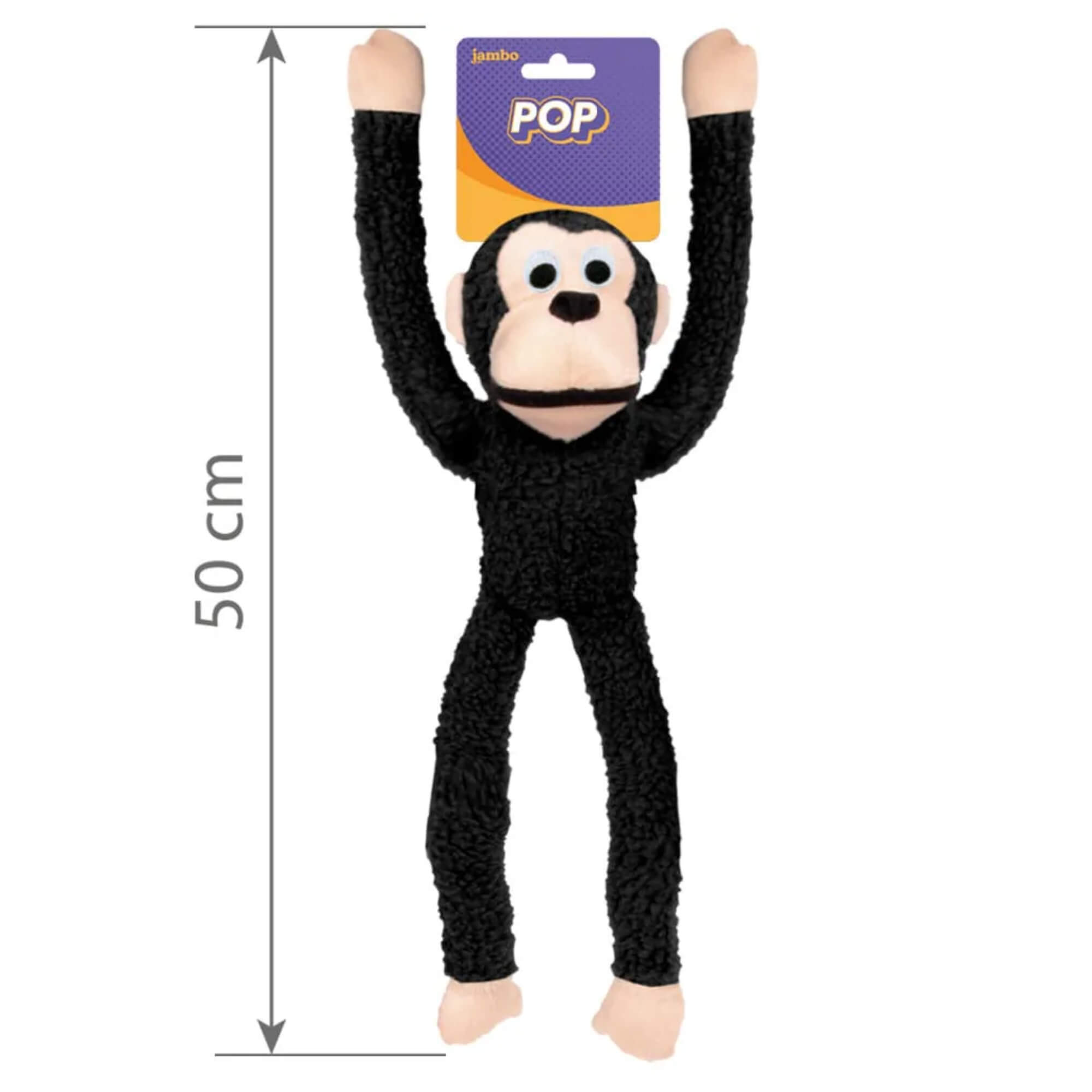 Mordedor Macaco de Pelúcia New Pop Preto Jambo Pets - 10990