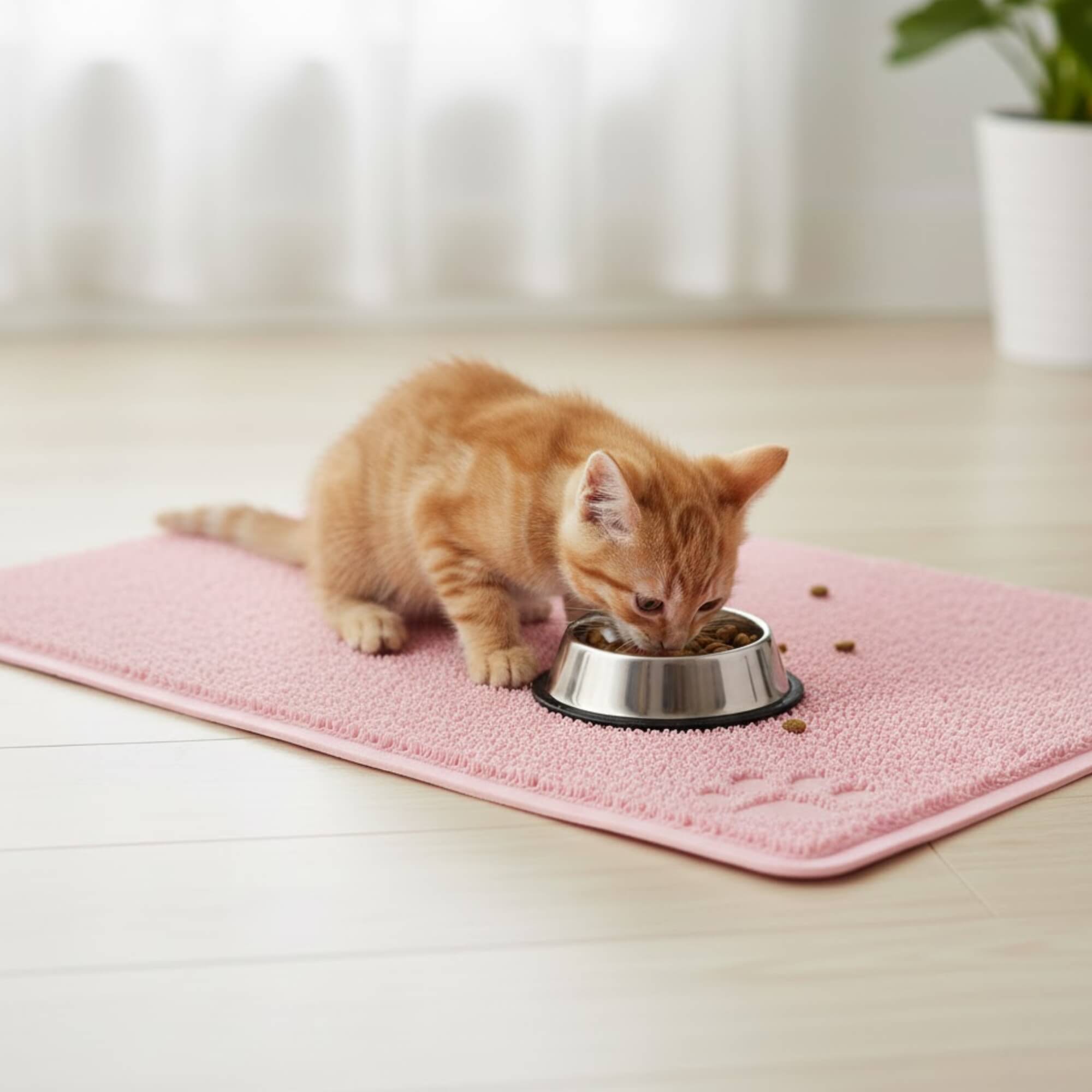 Tapete Pet para Alimentação Retangular na cor Rosa Jambo Pets - 11508