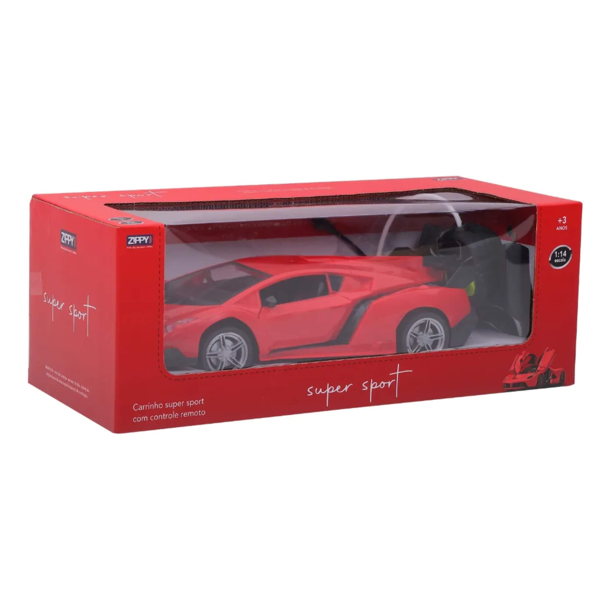 Brinquedo Infantil Carrinho de Controle Remoto Super Sport Vermelho Zippy Toys - 10499