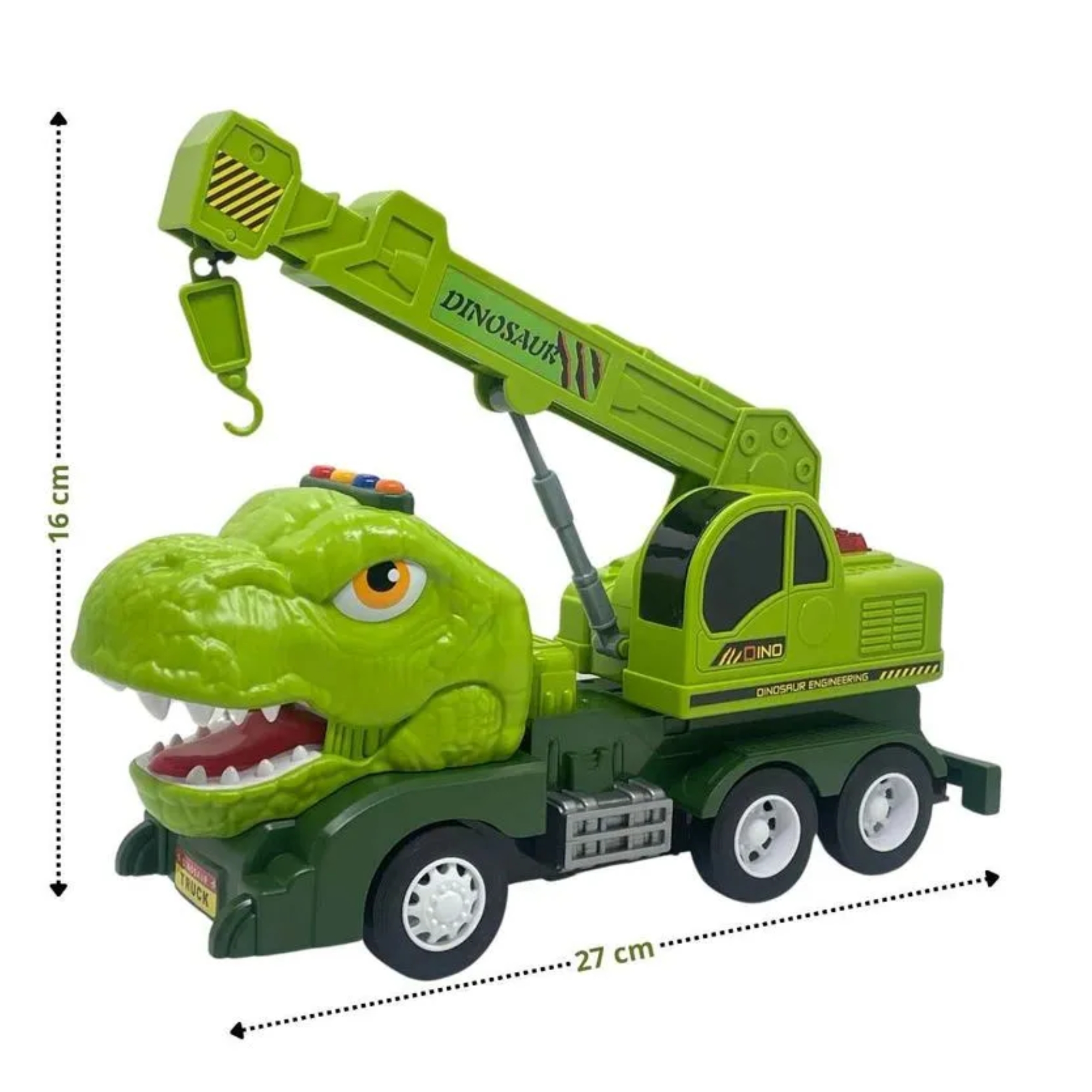 Brinquedo Infantil Dinotruck Caminhão Guindaste Tiranossauro Verde Zippy Toys - 9225