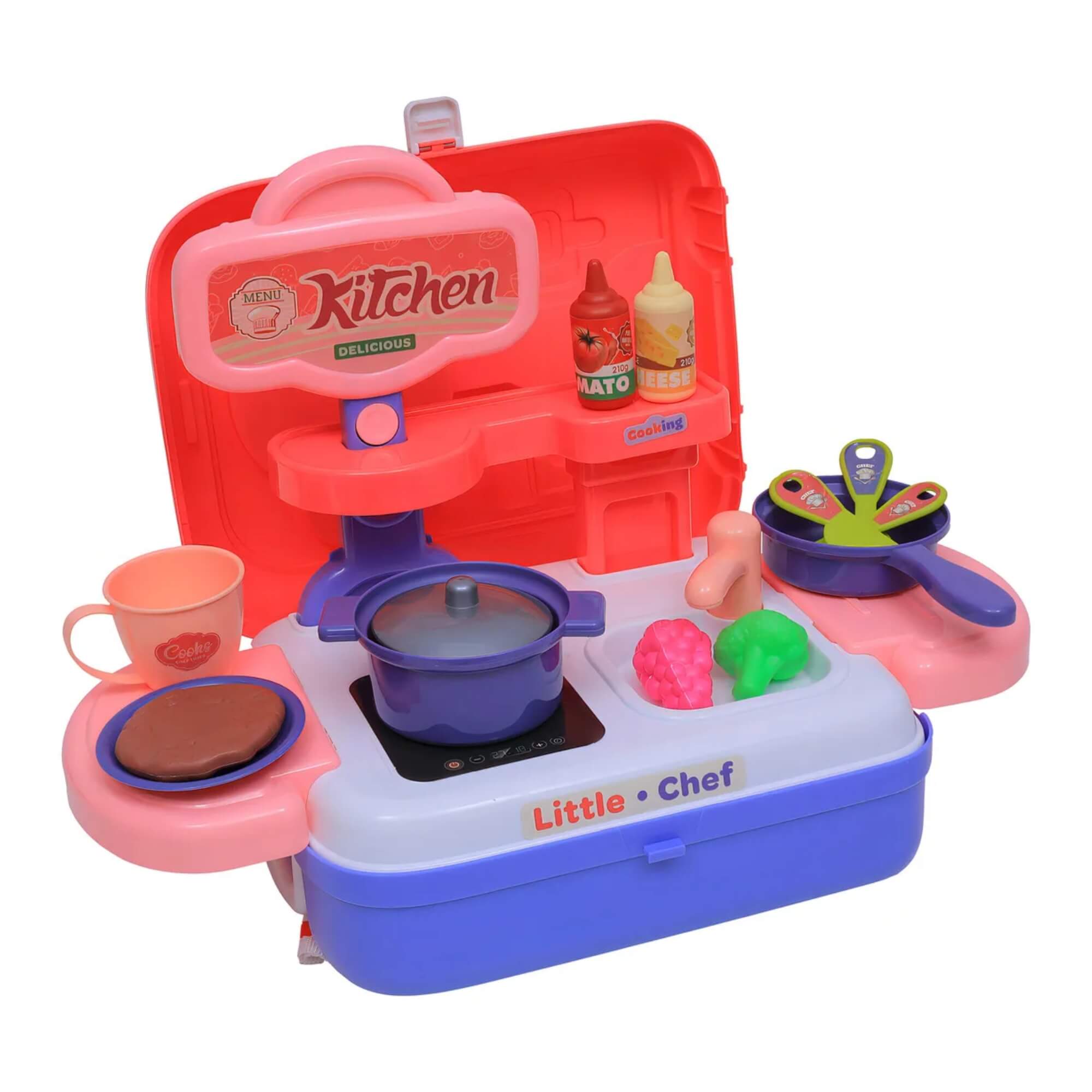 Brinquedo Infantil Maleta de Cozinha 3 em 1 c/ 36 Peças Zippy Toys - 10329