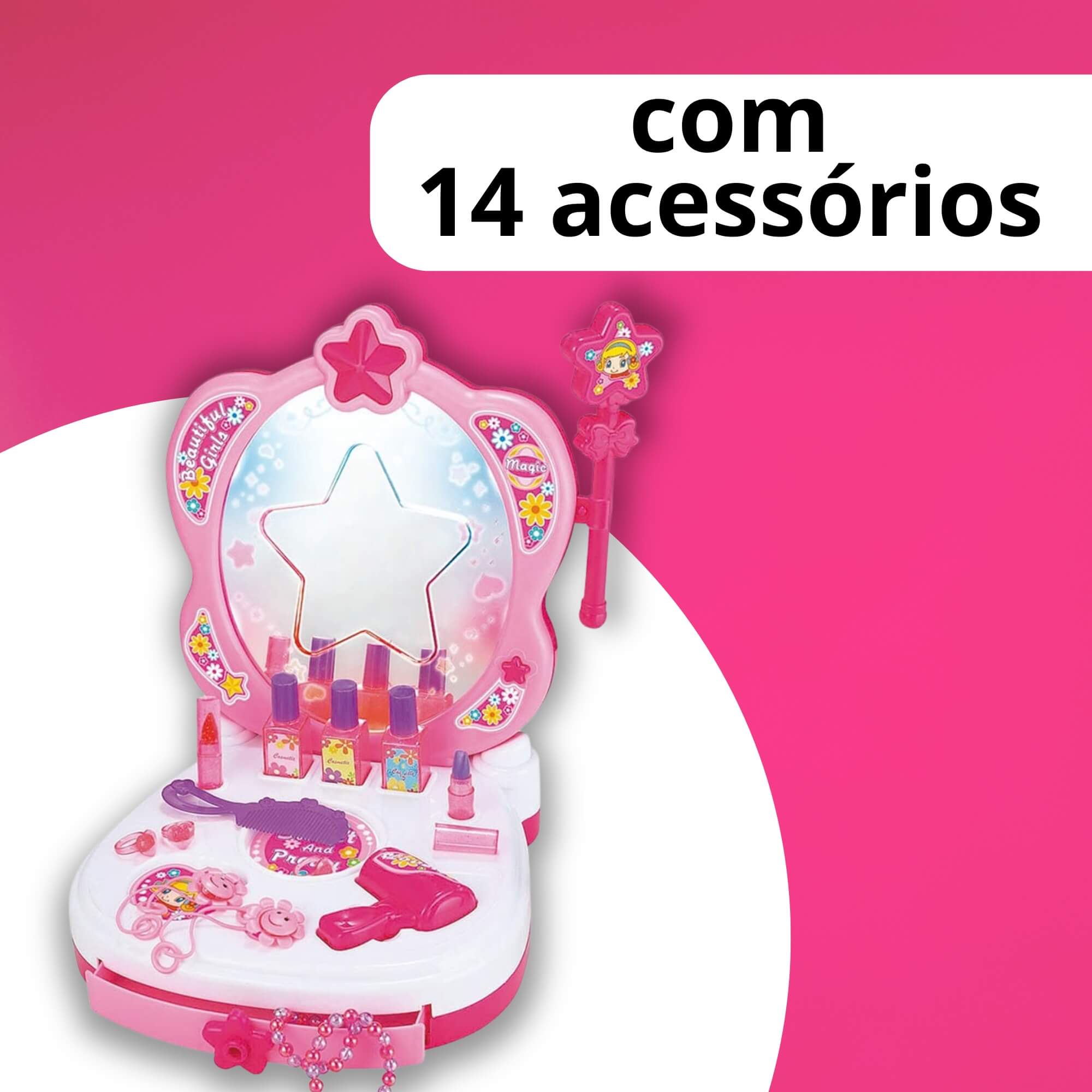 Brinquedo Infantil Kit Salão de Beleza Princesa c/ Luz e Som Zippy Toys - 10326