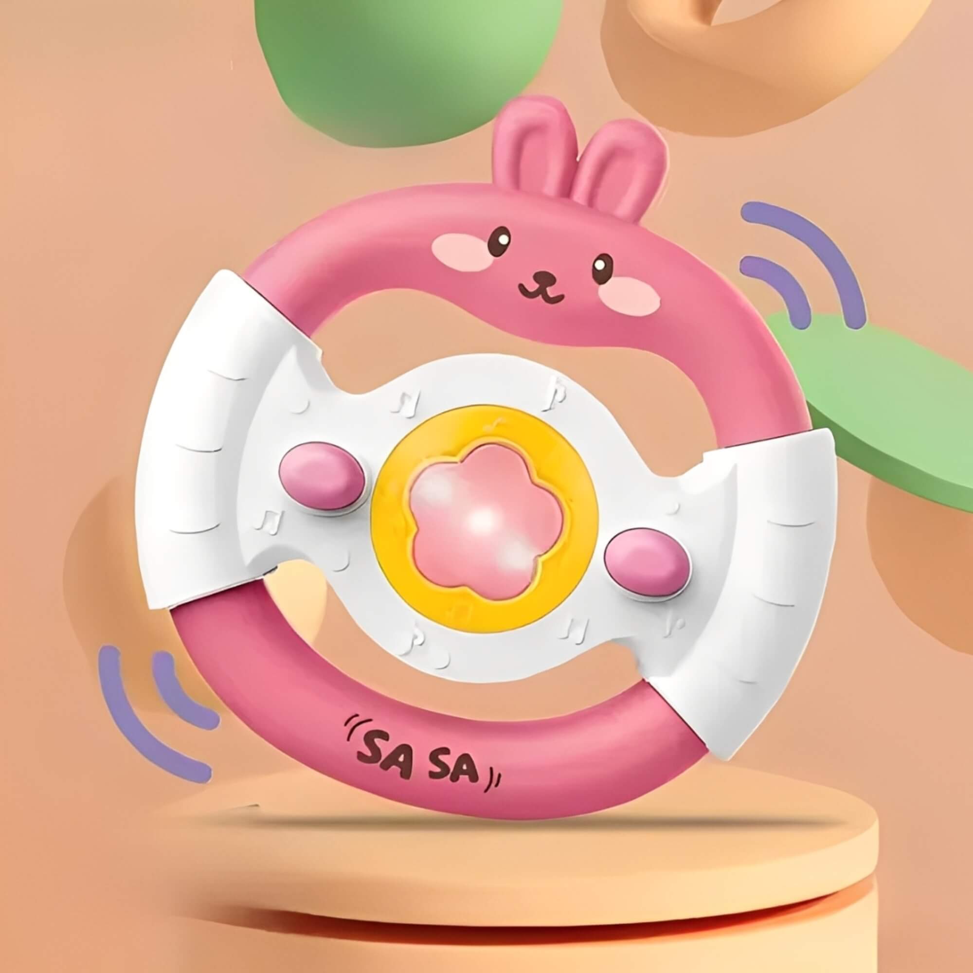 Brinquedo Infantil Volante Coelhinho com Luz e Som - Sortido e Unitário Zippy Toys - 11095