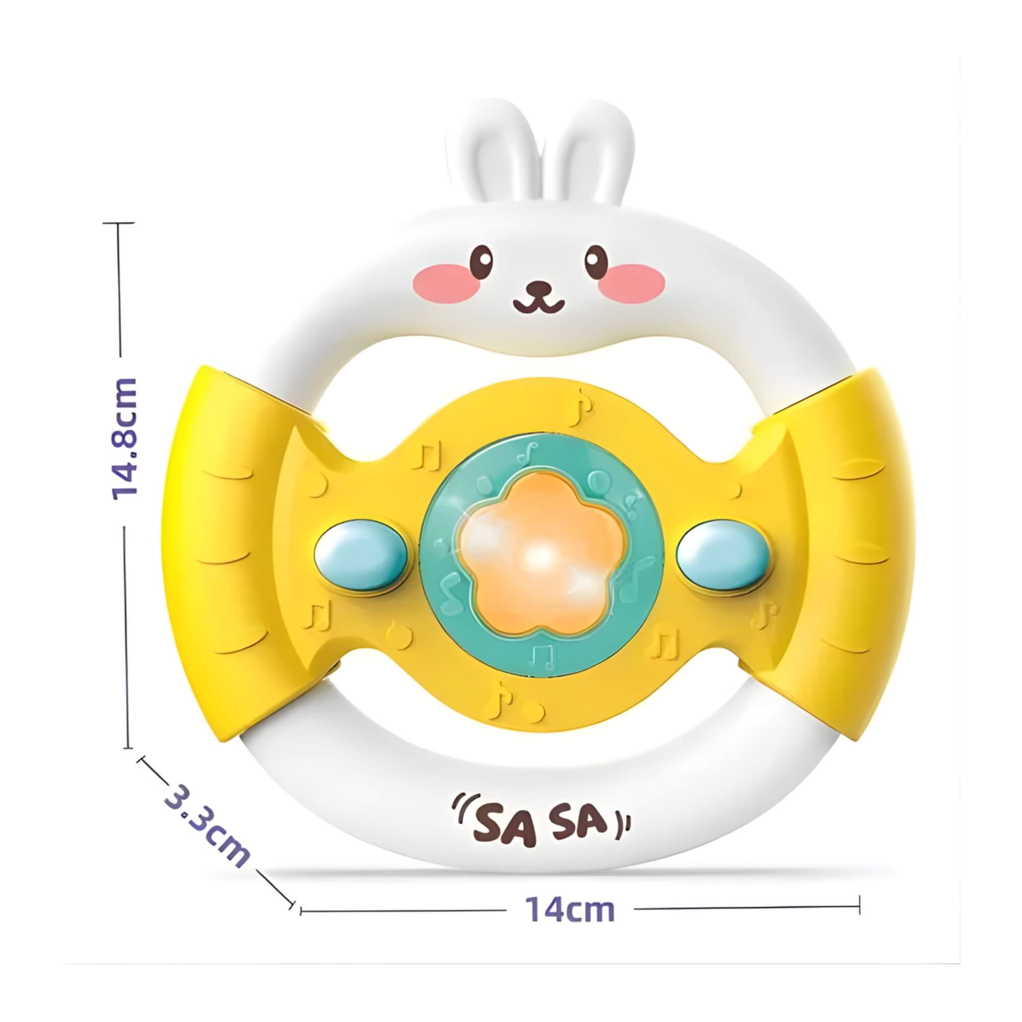 Brinquedo Infantil Volante Coelhinho com Luz e Som - Sortido e Unitário Zippy Toys - 11095