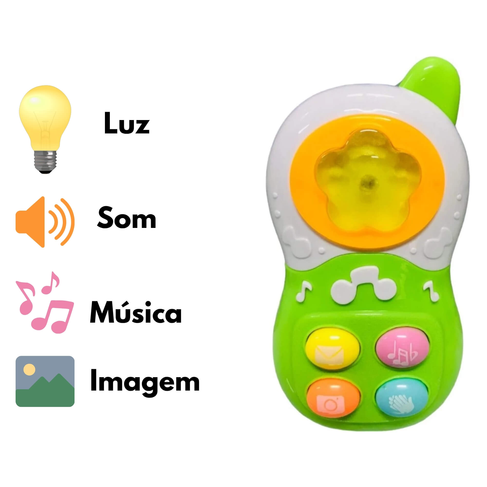 Telefone Interativo para Bebês com Luz Som e Imagem Zippy Toys - 11132