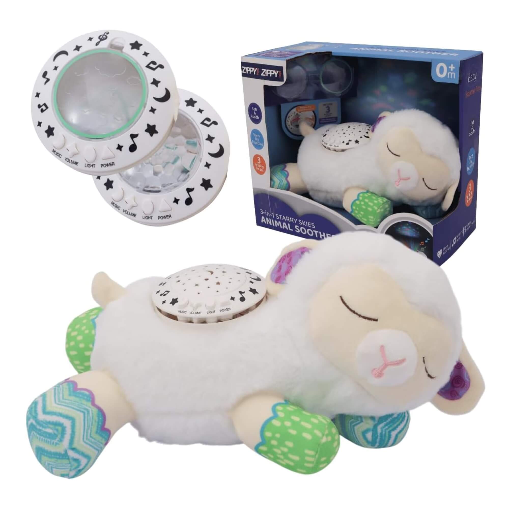 Pelúcia Infantil Carneirinho com Luz e Som Zippy Toys - 11126
