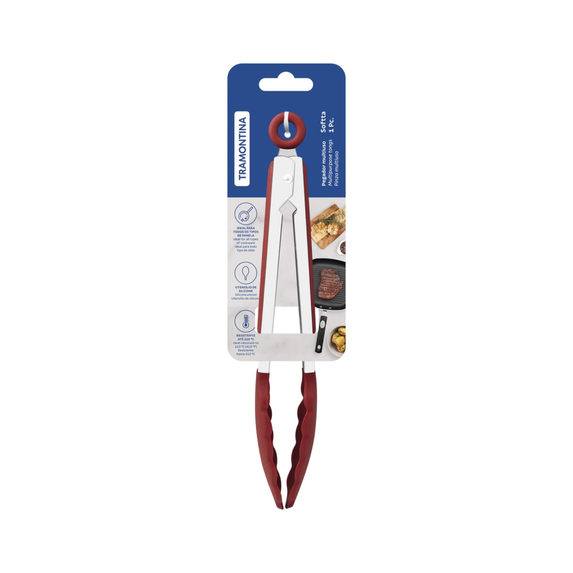 Pegador Multiuso Softta de Silicone Vermelho 27cm Tramontina - 25857170