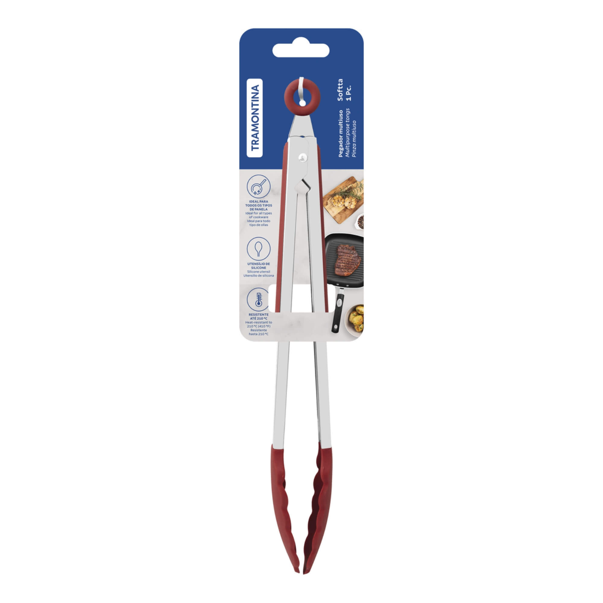Pegador Multiuso Softta de Silicone Vermelho 33,9cm Tramontina - 25857171