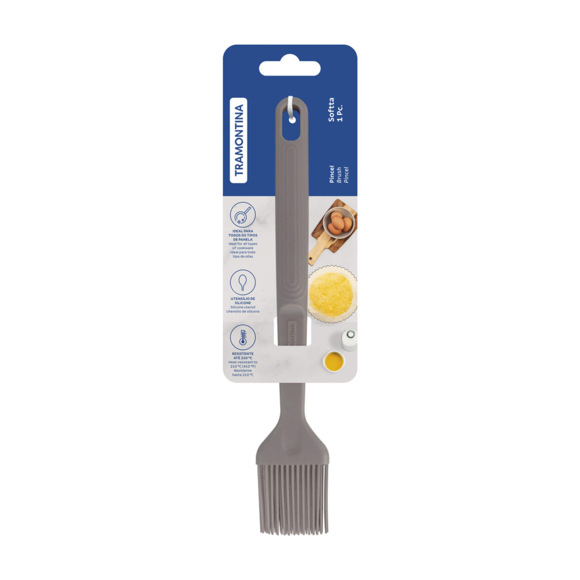 Pincel Softta de Silicone Cinza Tramontina - 25858160