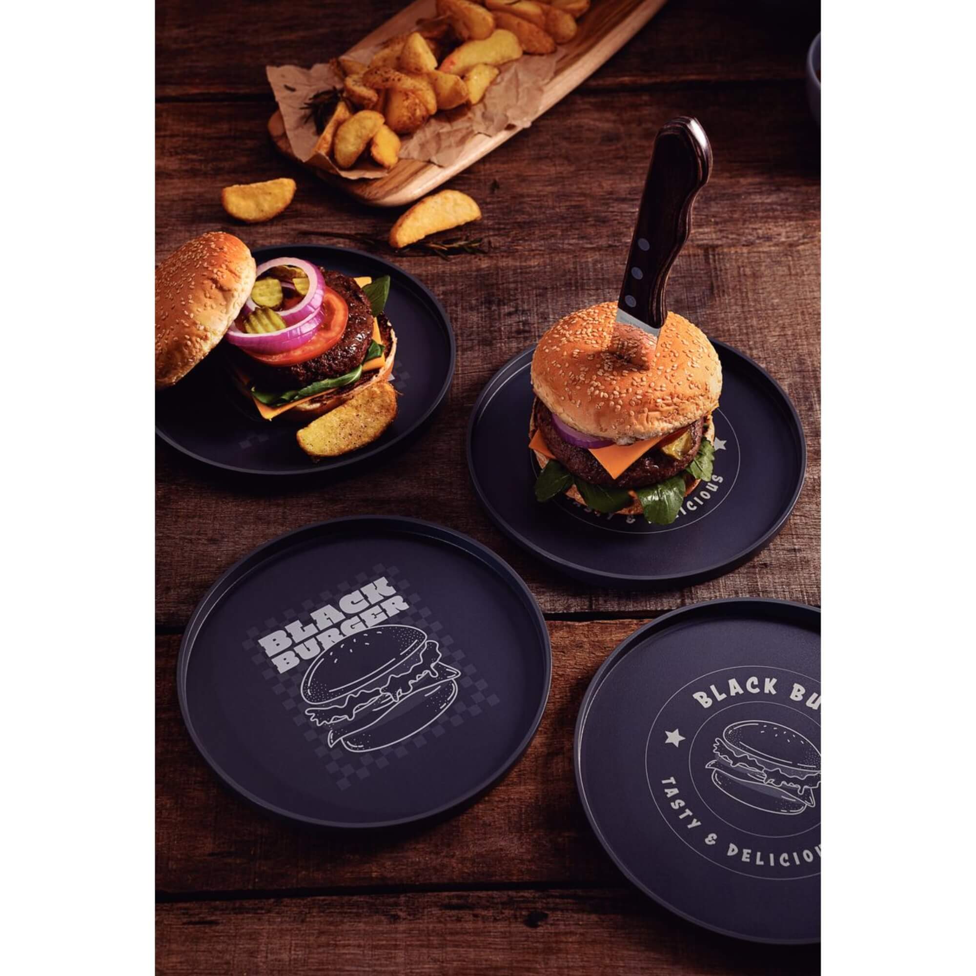 Prato Black Burger em Polipropileno Cinza Tramontina - 23797651