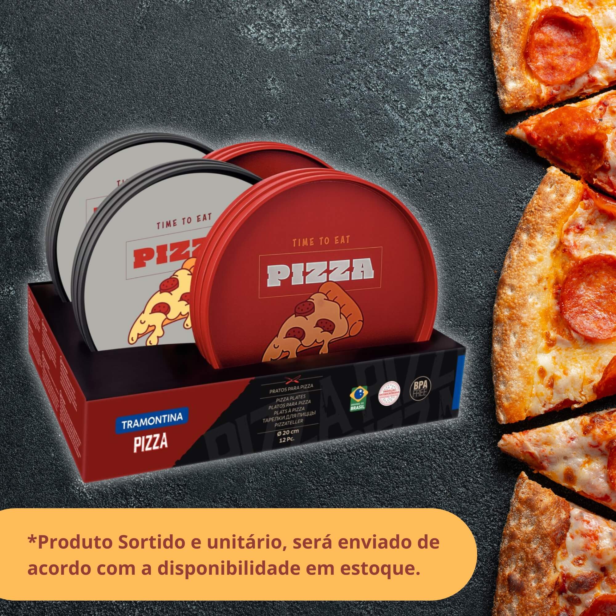 Prato de Pizza em Polipropileno Sortido e Unitário Tramontina - 23797950