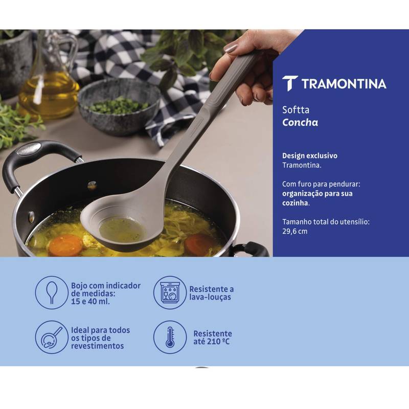 Concha de Silicone Softta Cinza Tramontina - 25854160