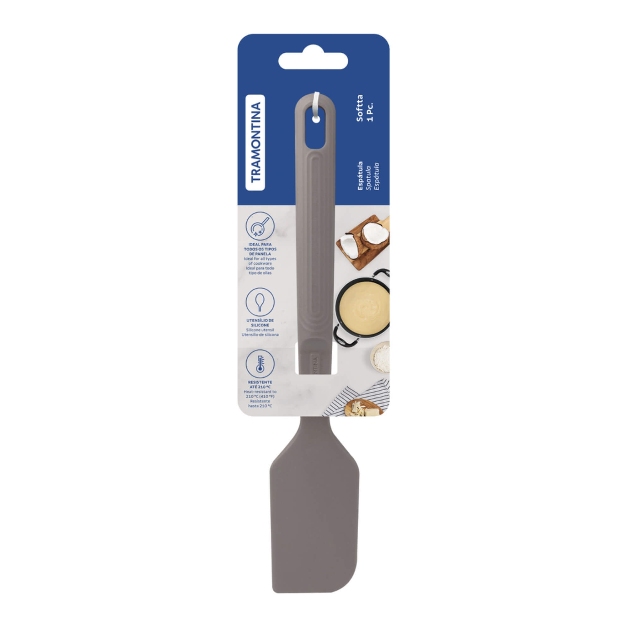 Espátula de Silicone Softta Cinza Tramontina - 25855160