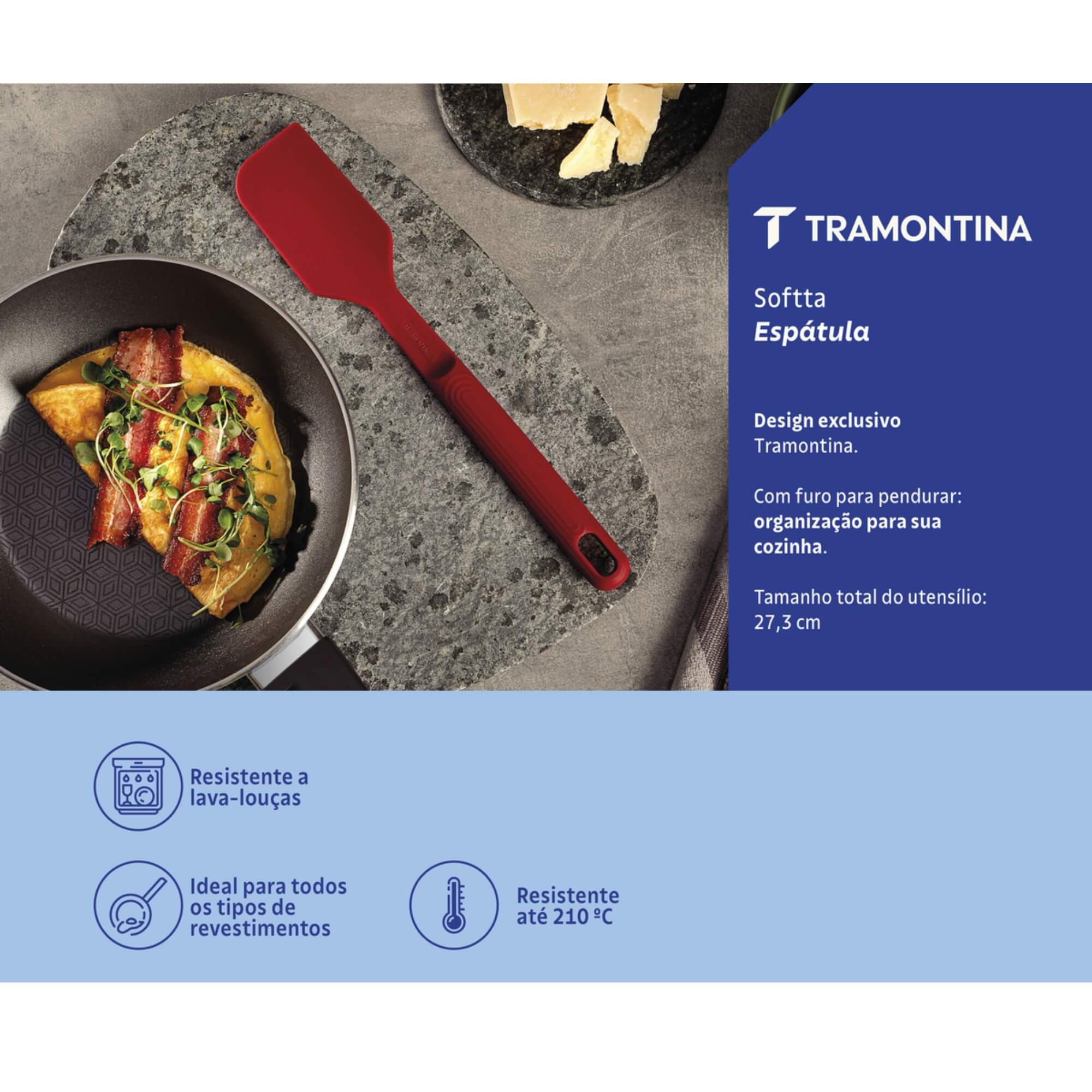 Espátula de Silicone Softta Vermelha Tramontina - 25855170