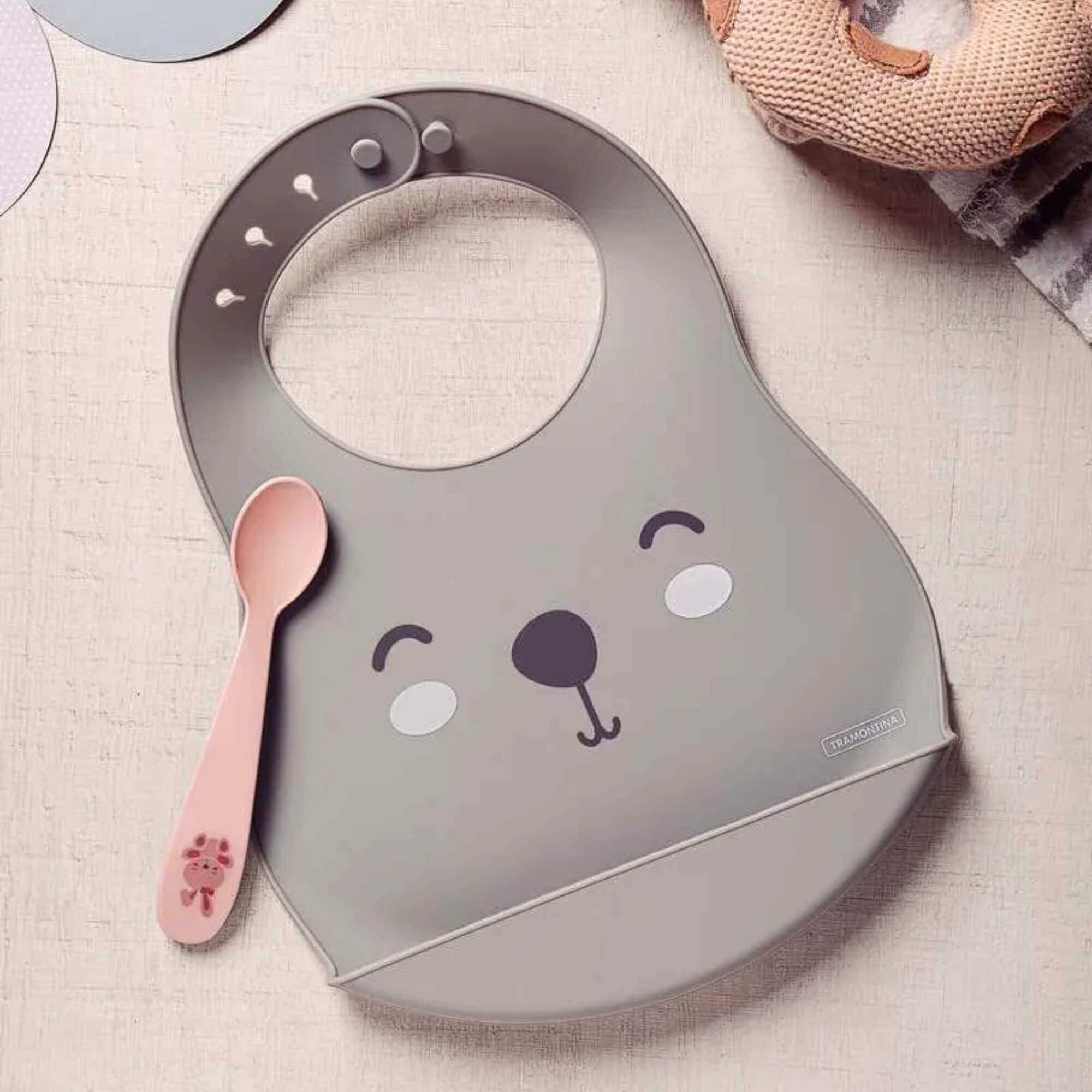 Kit Babador e Colher Infantil Le Petit 02 Peças Tramontina - 23797404