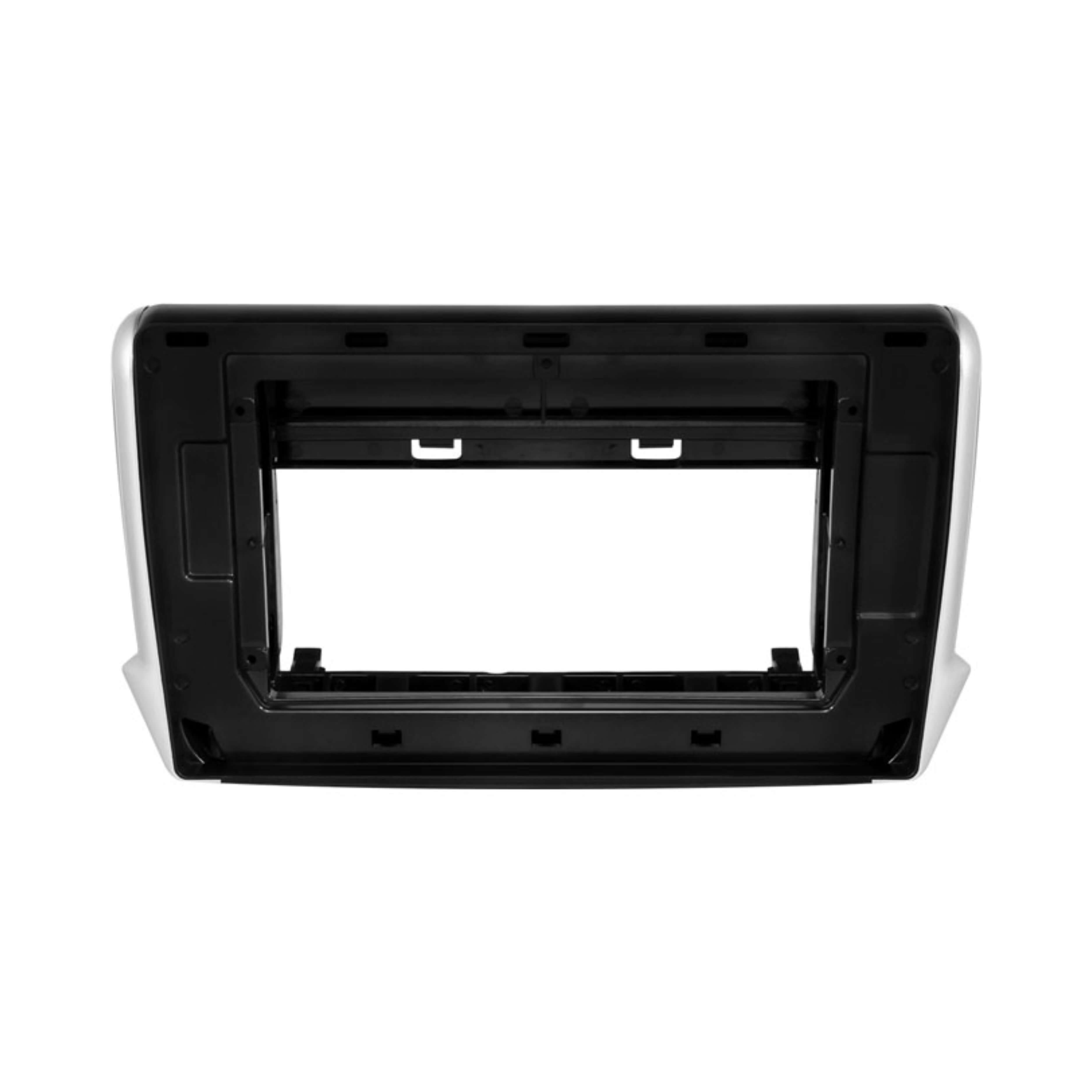 Moldura 10" preta c/ detalhe prata compatível c/ Peugeot 208 a partir de 2015 Expex - EPX10PG001