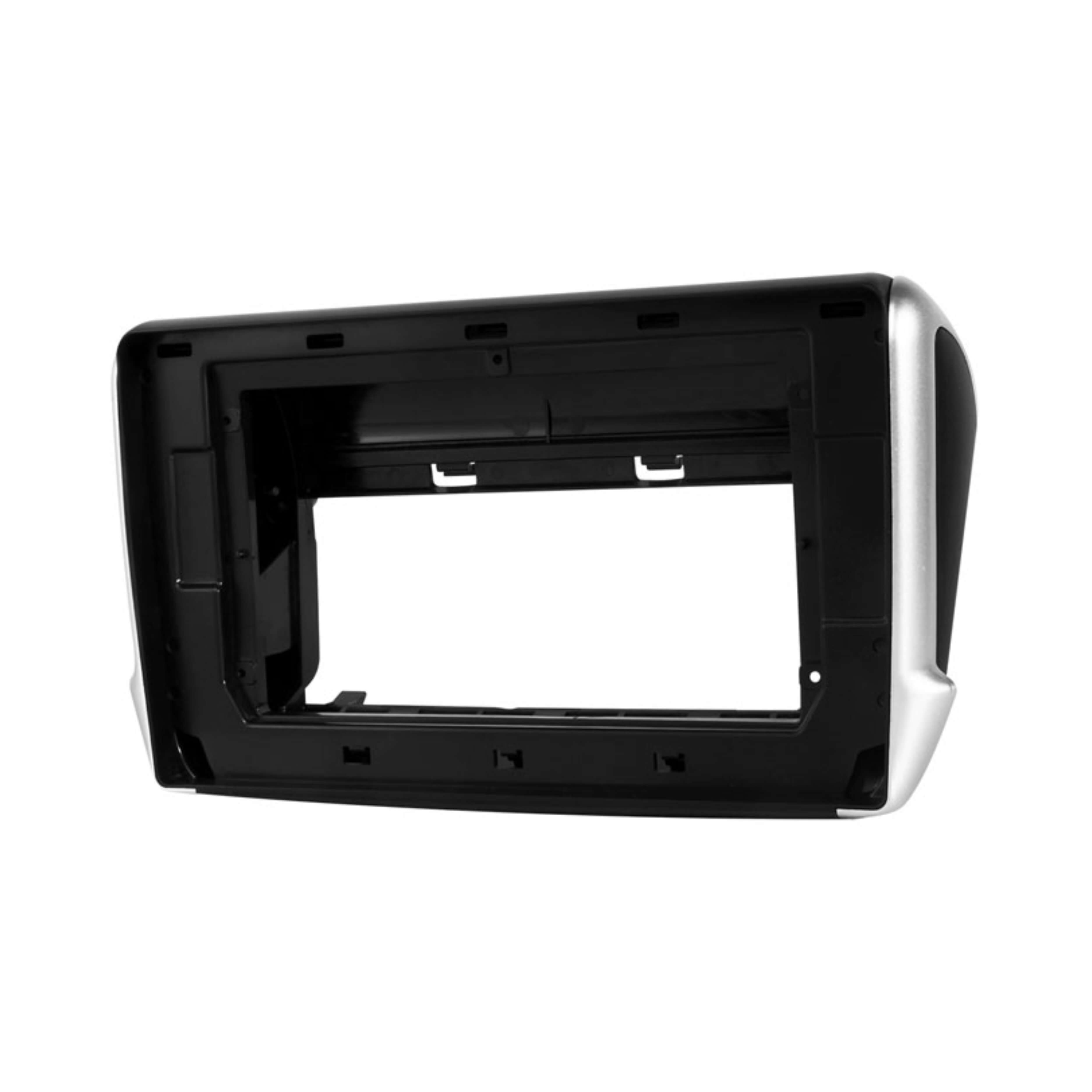 Moldura 10" preta c/ detalhe prata compatível c/ Peugeot 208 a partir de 2015 Expex - EPX10PG001