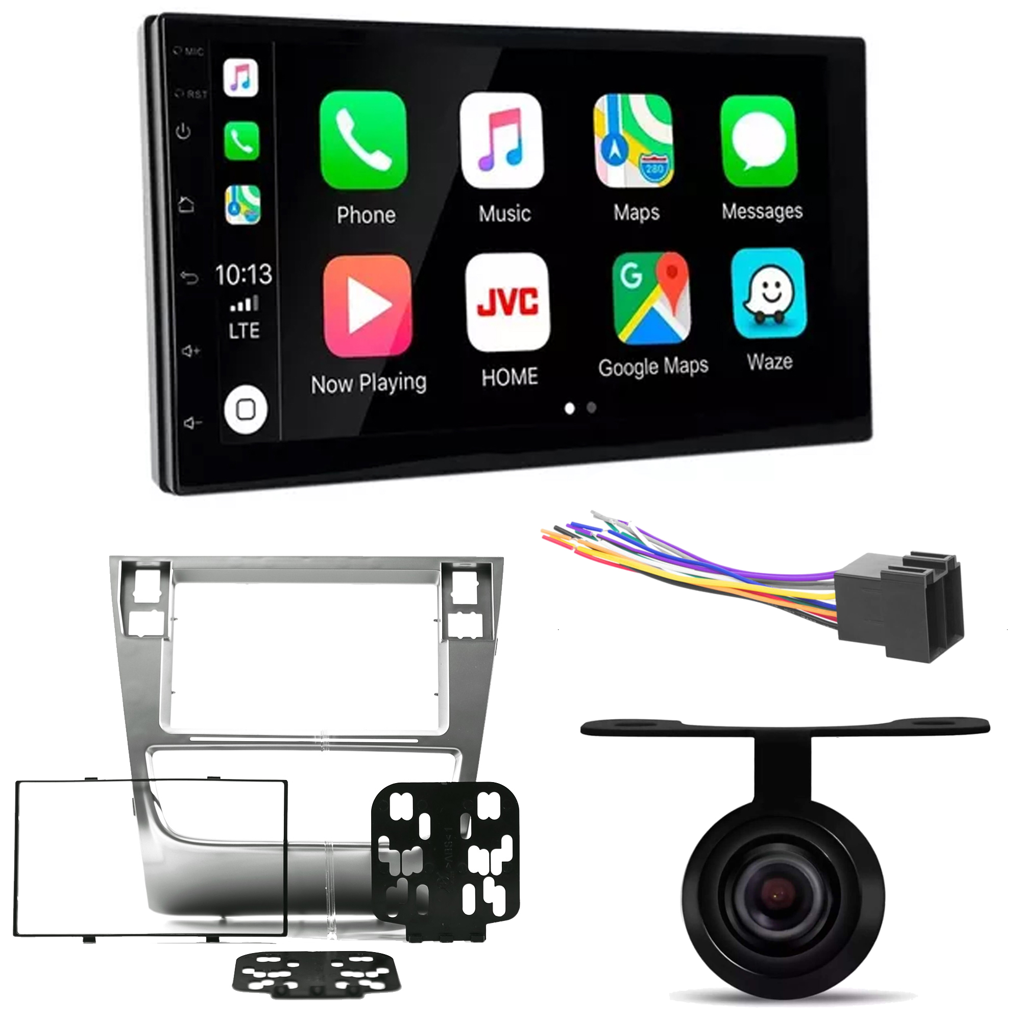 COMP Kit Multimidia Gol Voyage Saveiro G6 Prata + Câmera de ré  Android 13 7" 2+32GB  Carplay e Android Auto HT-7210CA