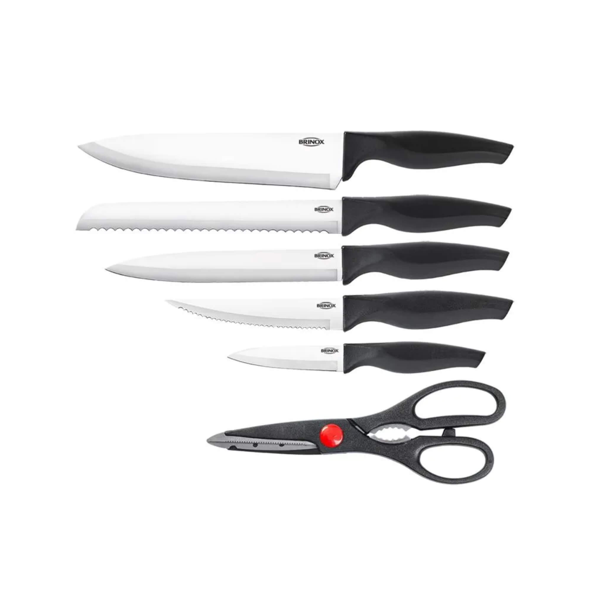 Conjunto de Facas 6 Peças Cross Preto Brinox - 2556/310