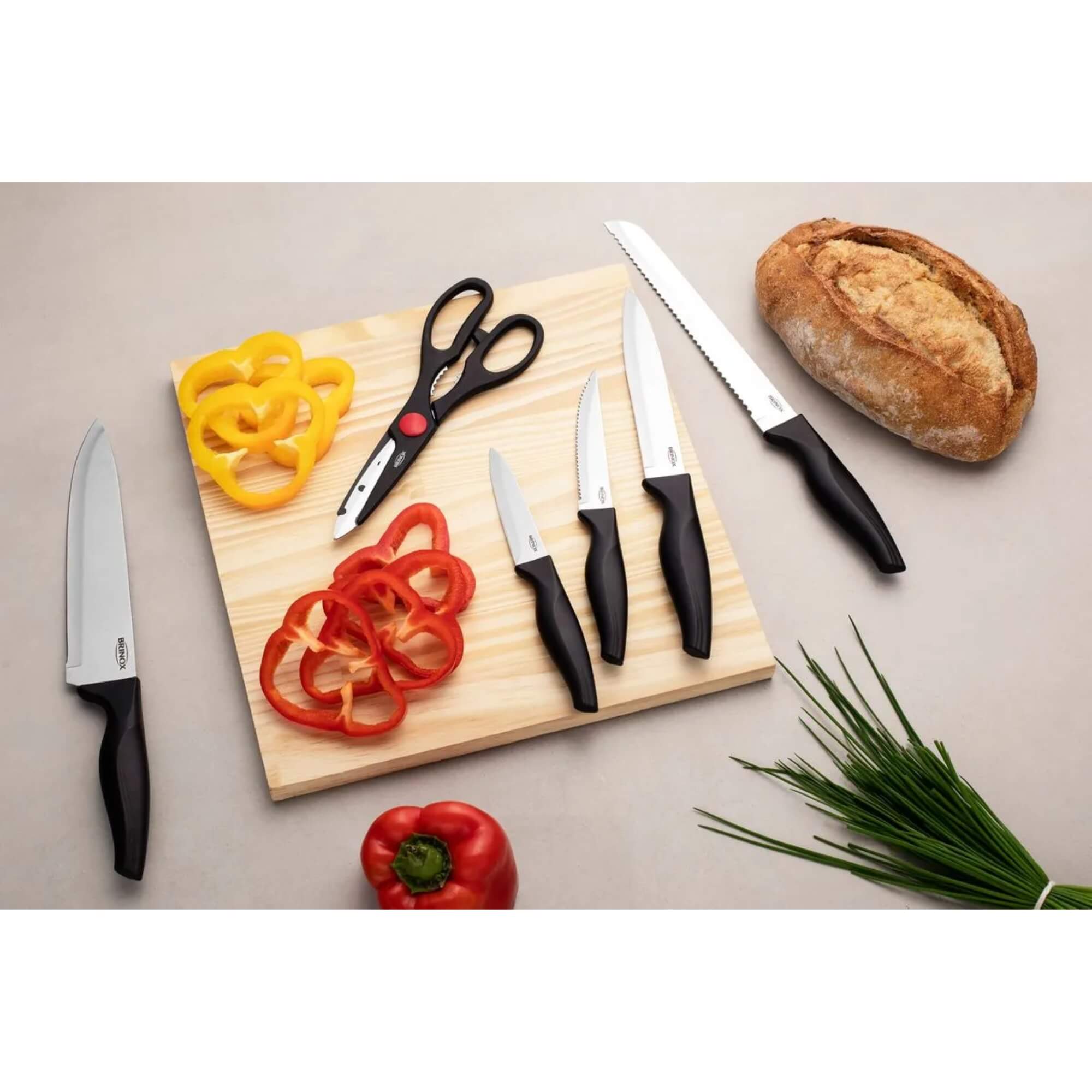Conjunto de Facas 6 Peças Cross Preto Brinox - 2556/310
