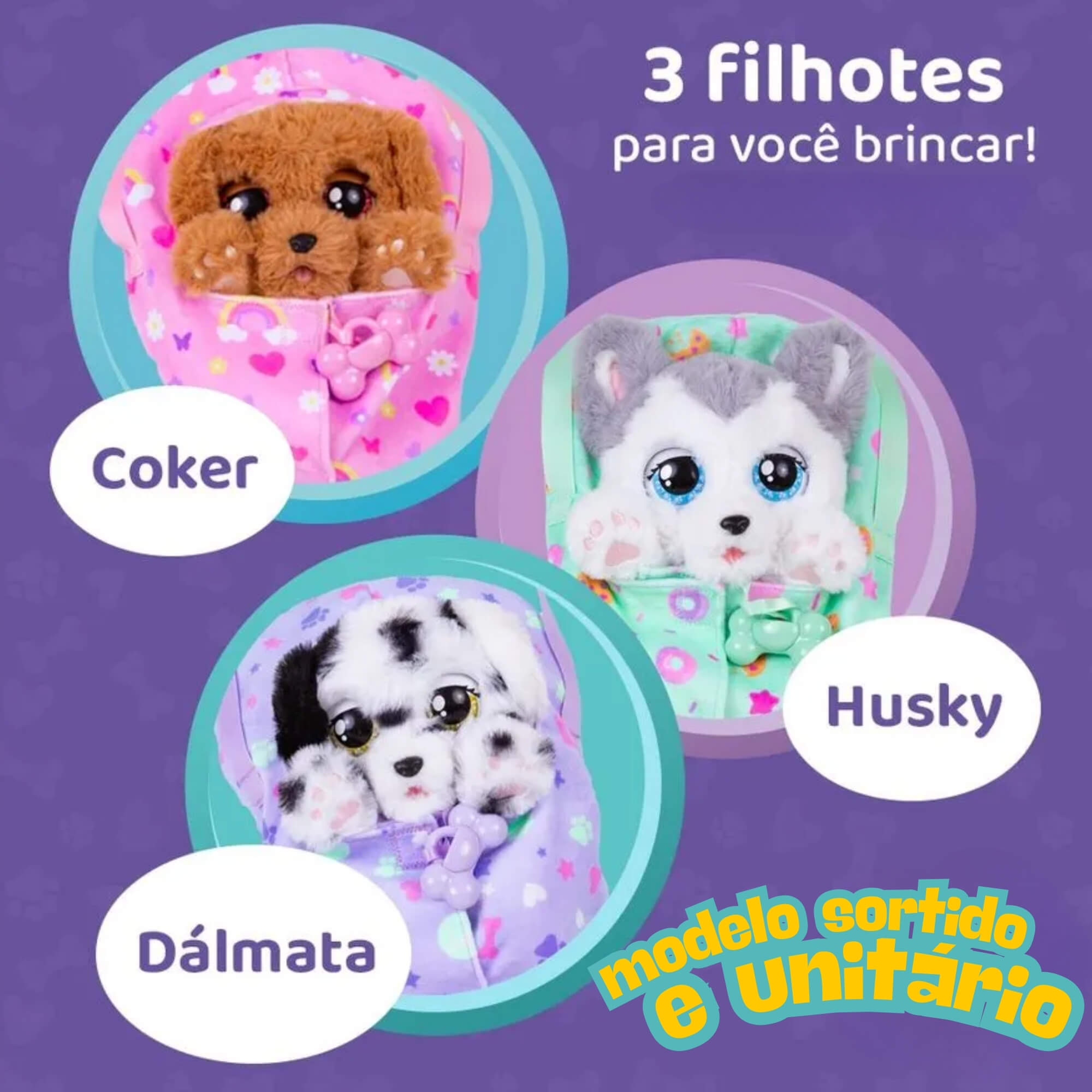 Pelúcia Baby Paws Cachorrinho com Som - Sortido Surpresa Multikids - BR1814