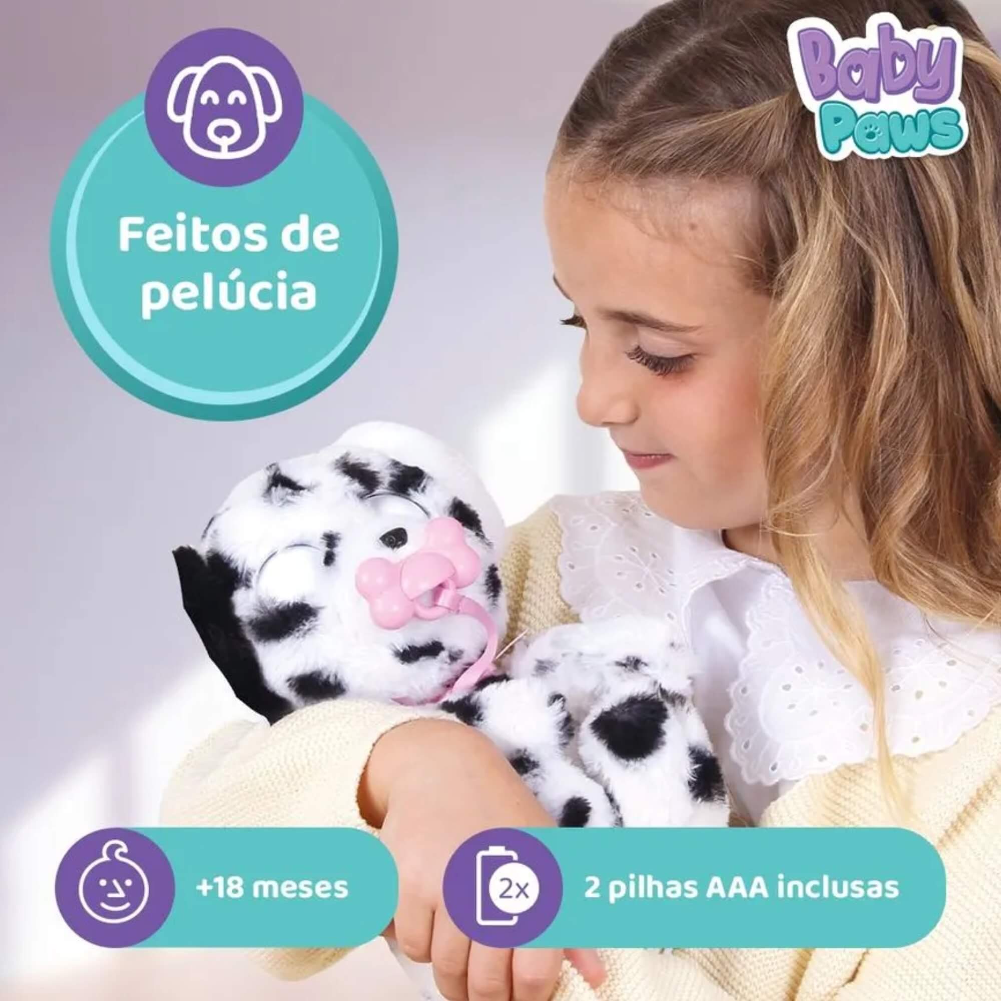 Pelúcia Baby Paws Cachorrinho com Som - Sortido Surpresa Multikids - BR1814