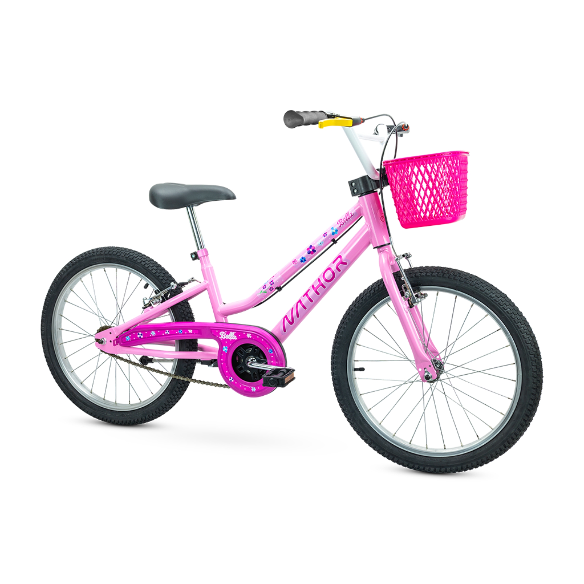 Bicicleta Infantil Aro 20" Bella Rosa c/ guidão ajustável +7 Anos Nathor - 101200160016