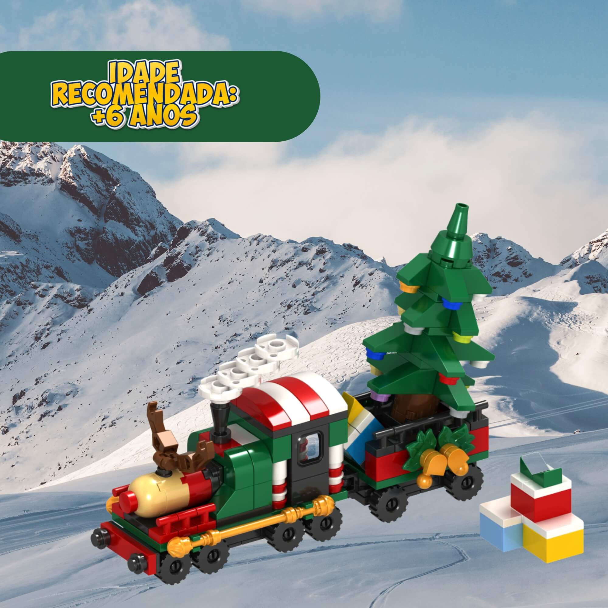 Brinquedo Infantil Blocos Criativos Natal 218 Peças Xalingo - 15976