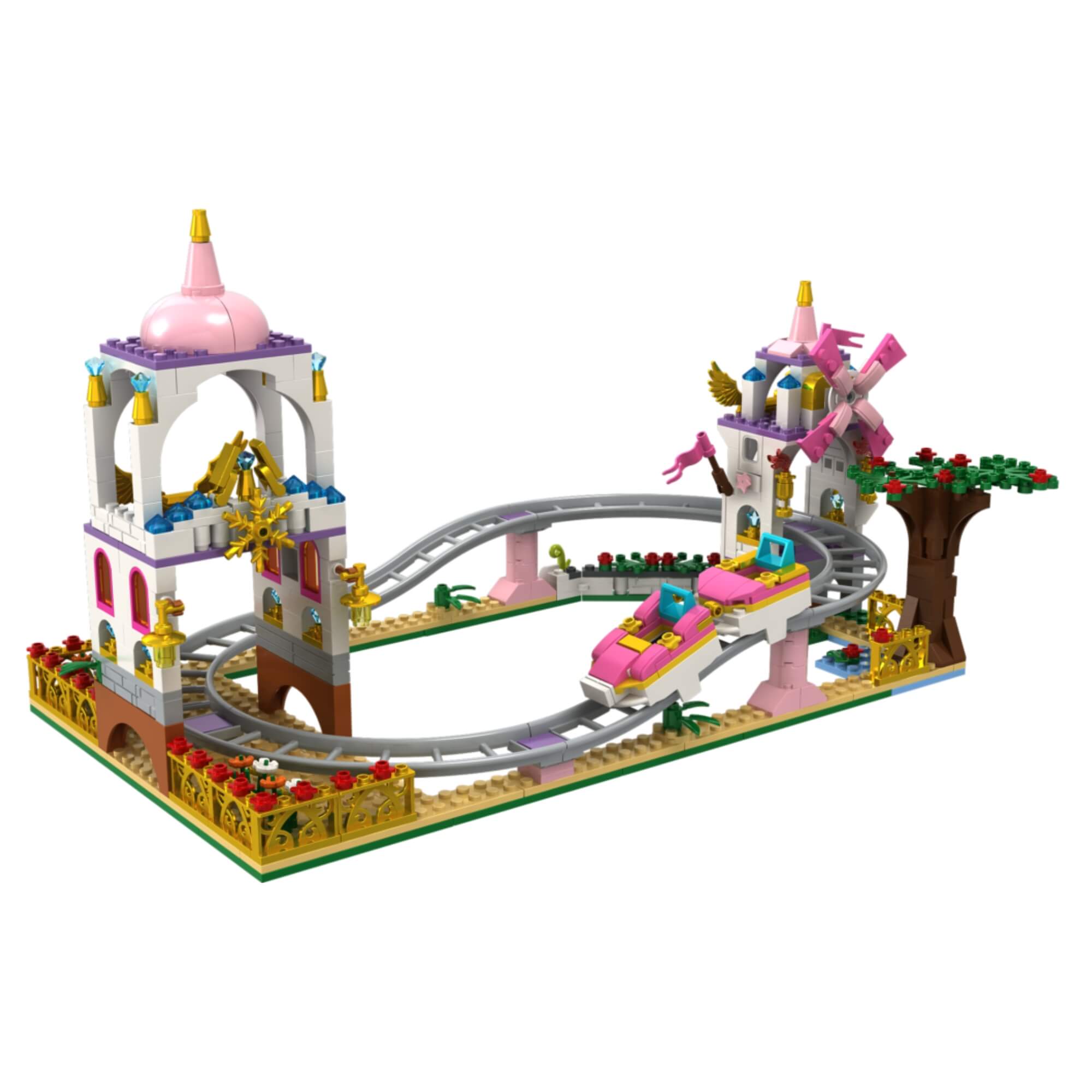 Brinquedo Infantil Mundo Encantado Montanha Russa 479 Peças Xalingo - 16221